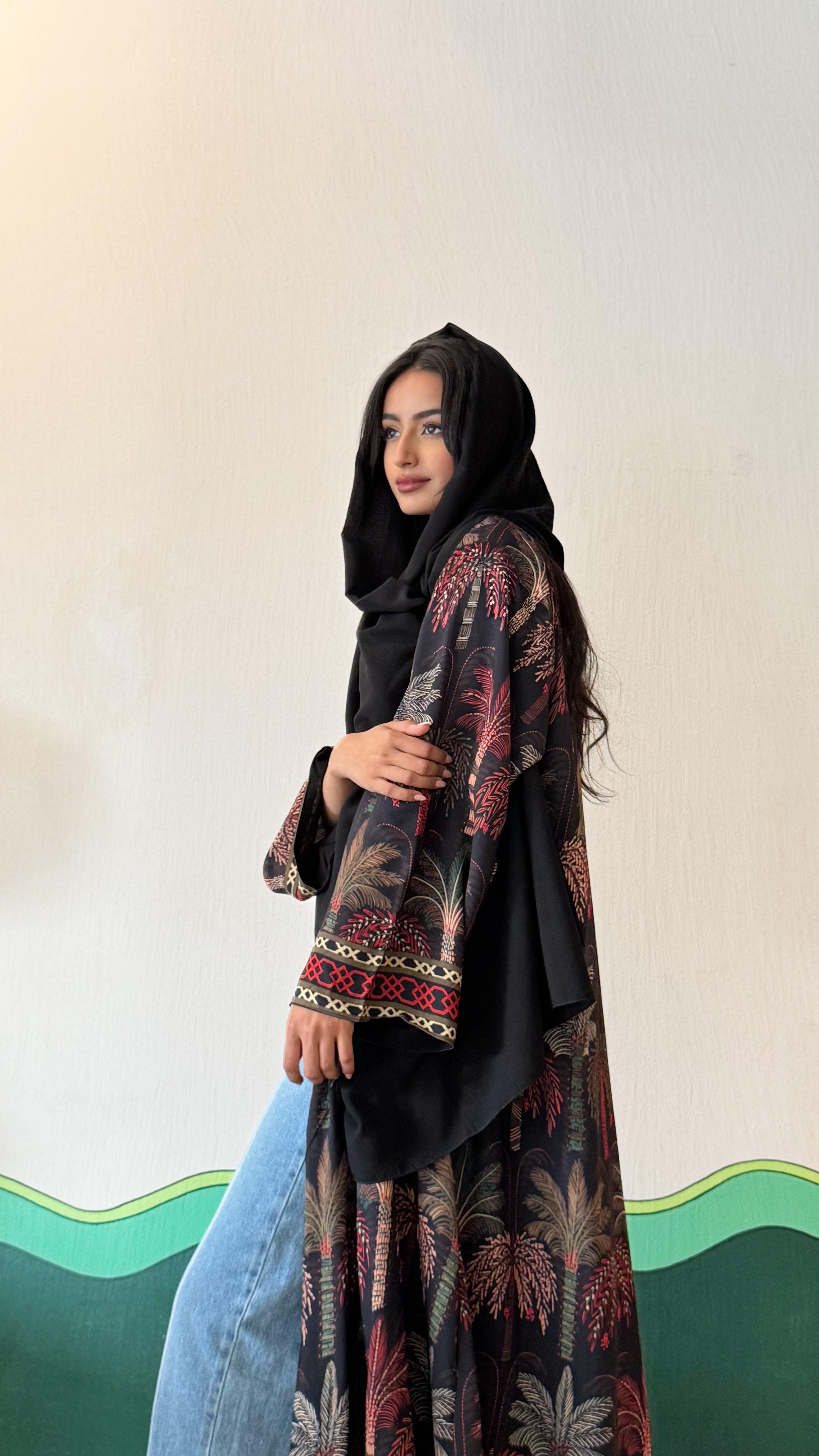 MWT515 - عباية طباعة نخل