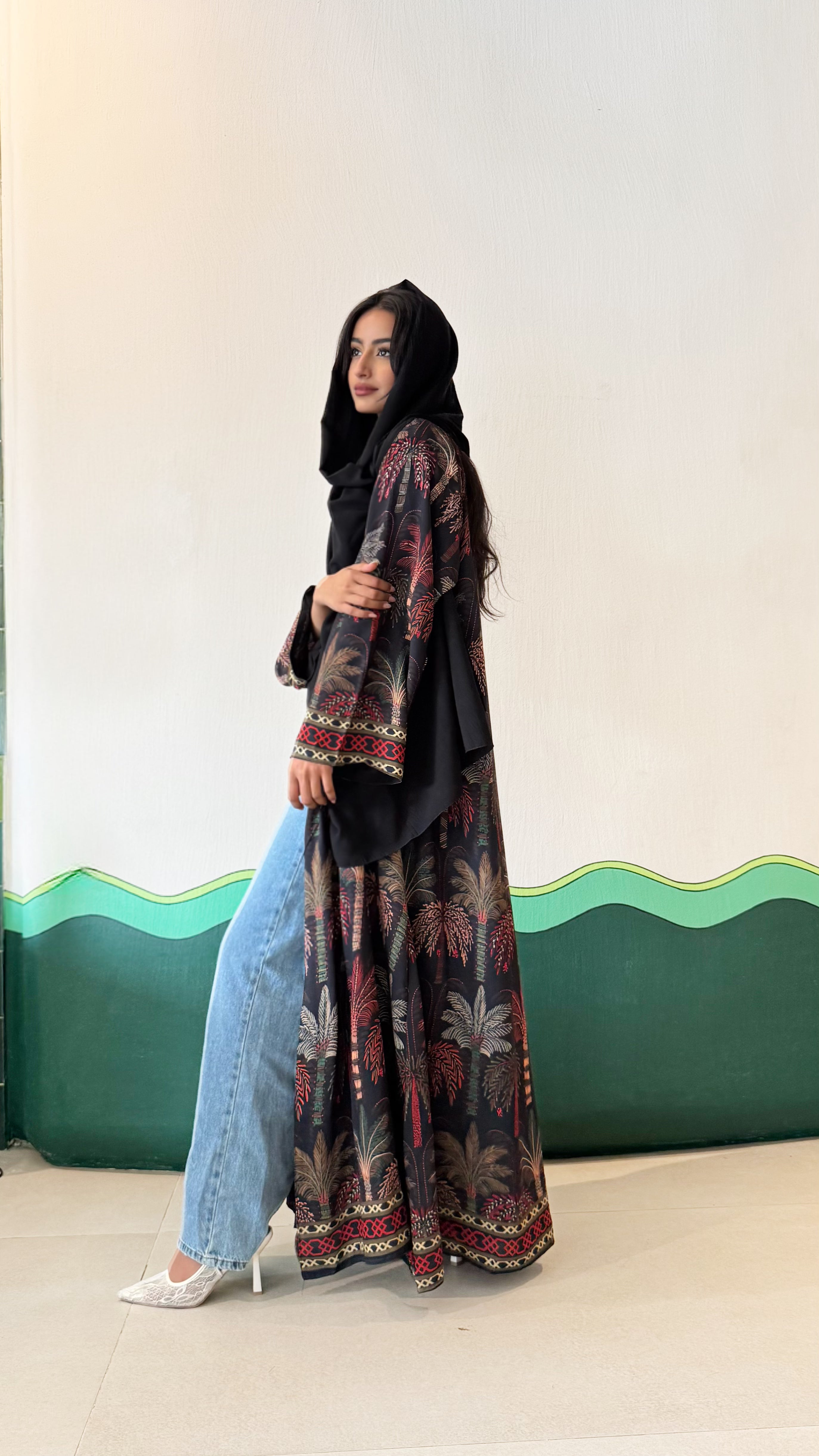 MWT515 - عباية طباعة نخل