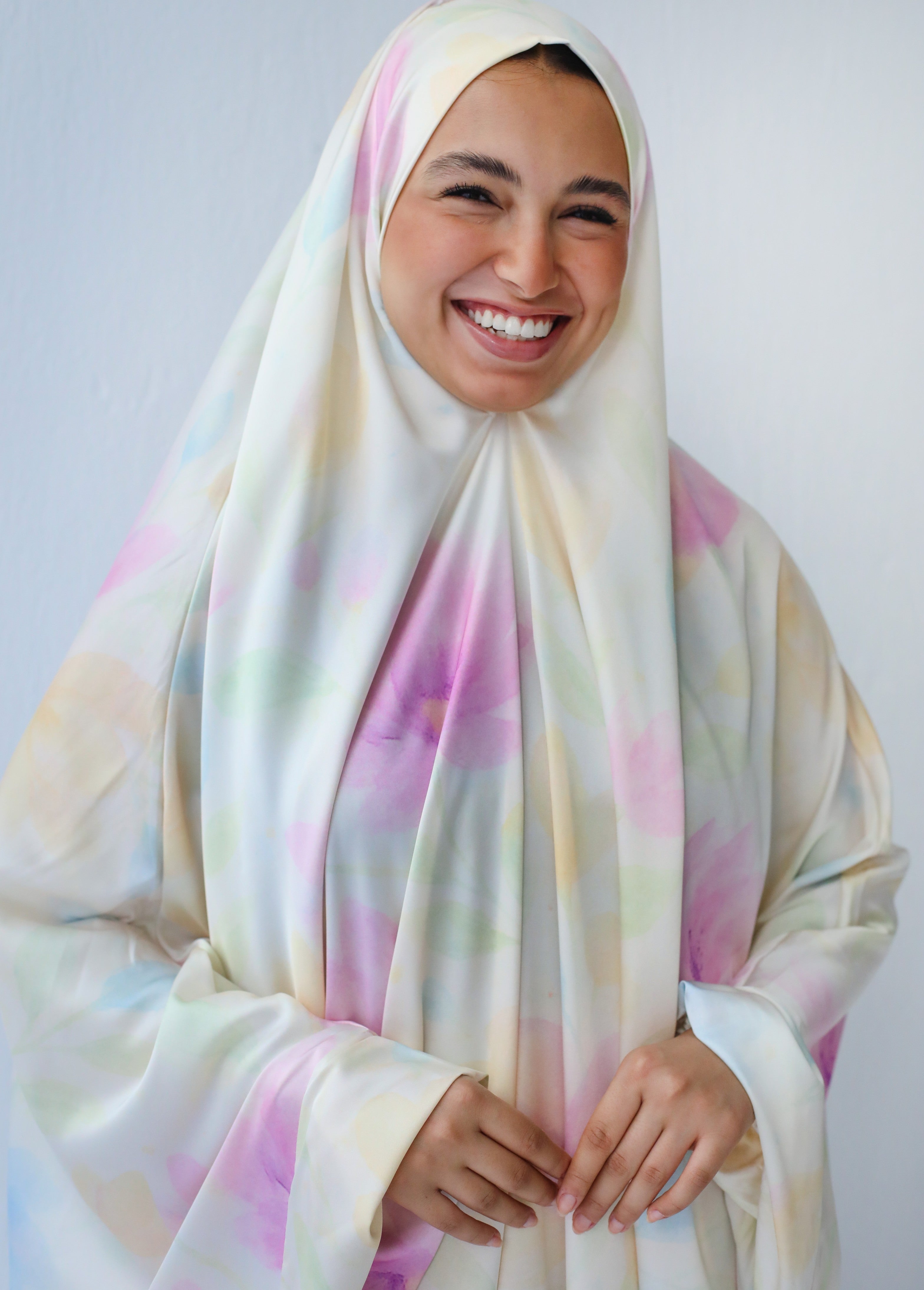 Pastel Fiora Slip On Khimar - Aya