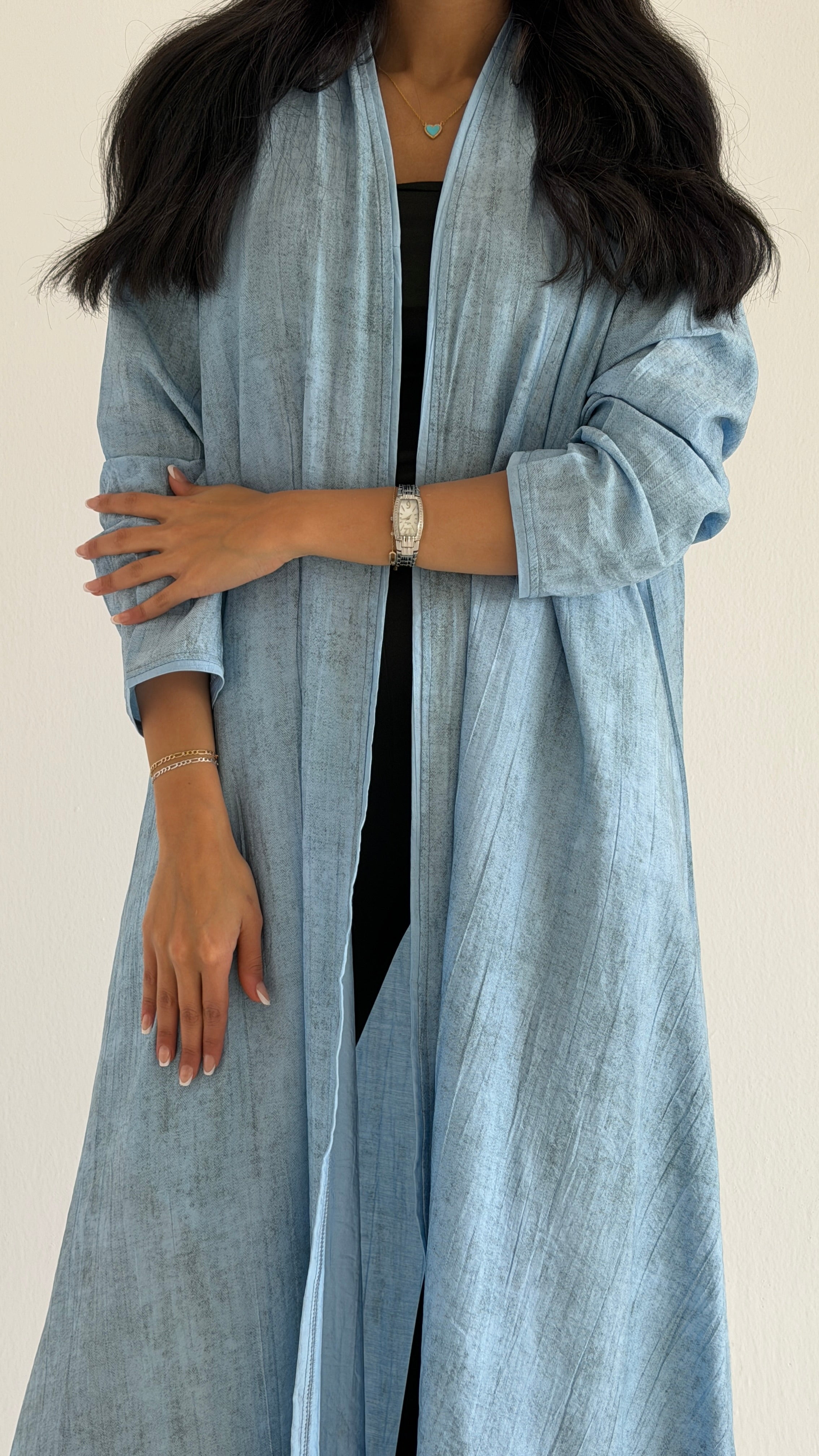 MWT2003 - عبايه لنن نص كلوش - Aya