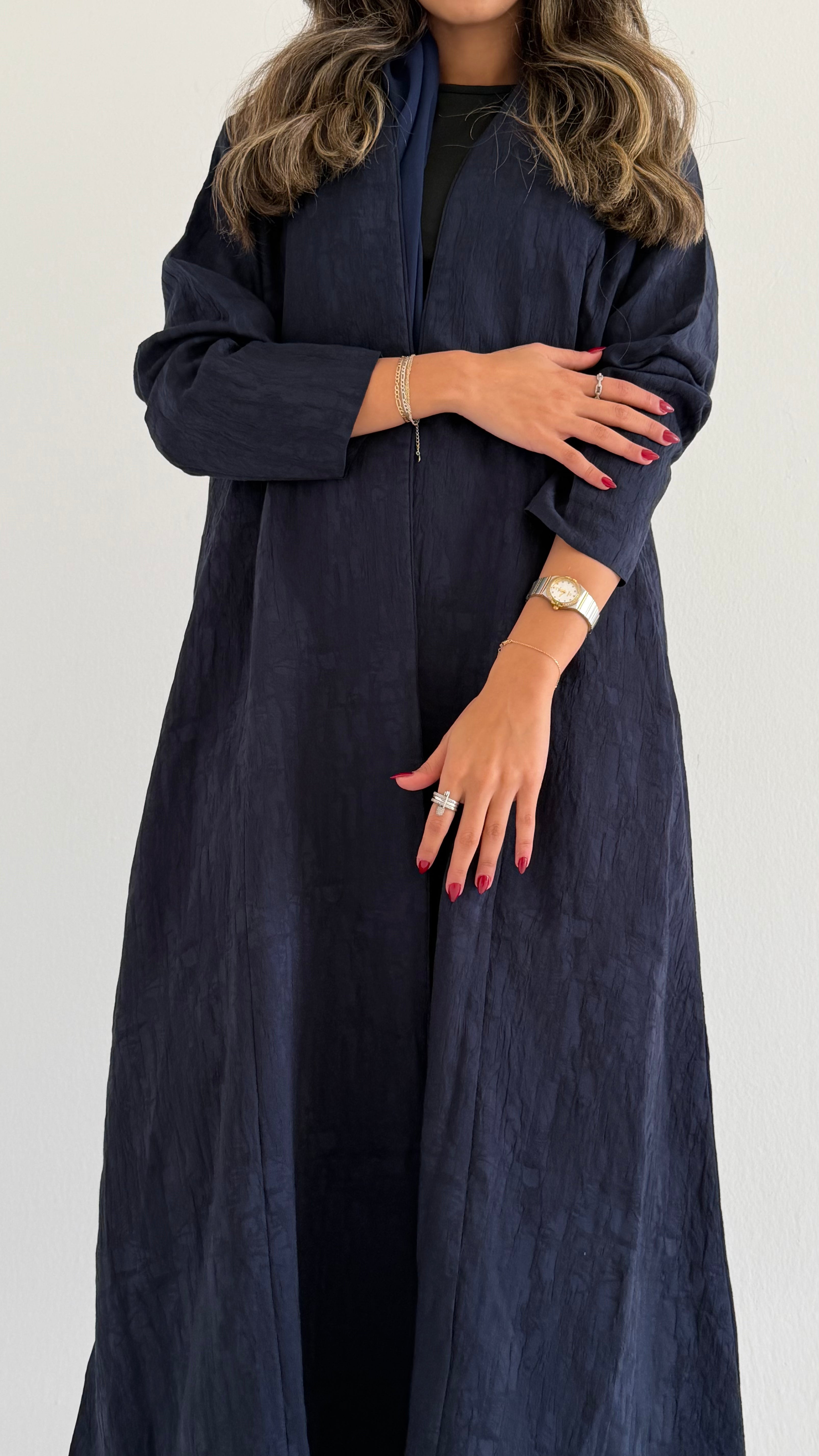 MWT658 - عباية كحلي جاكار - Aya