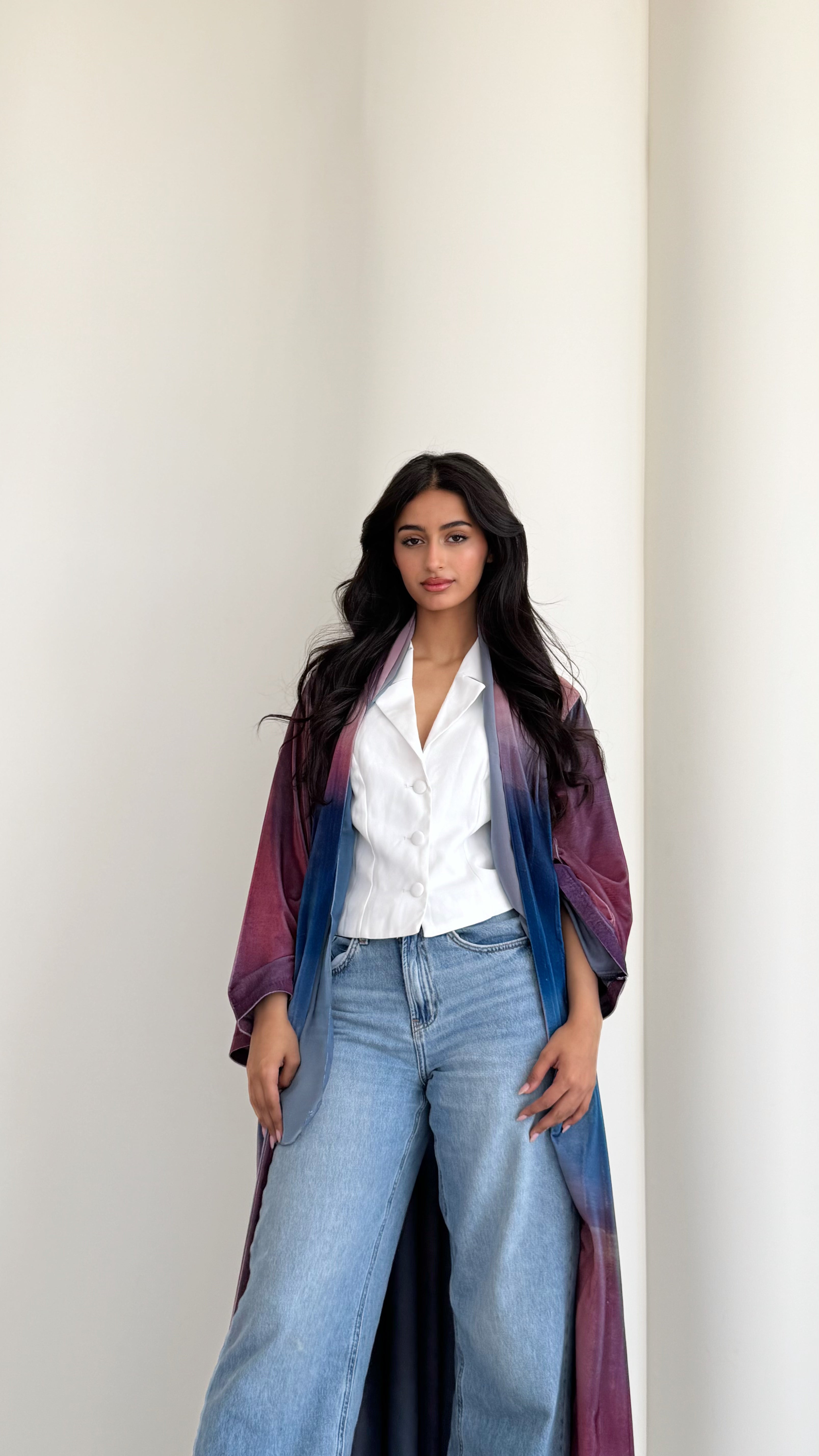 MW645 - Light Crepe Standing with Jacquard Half-Cloche