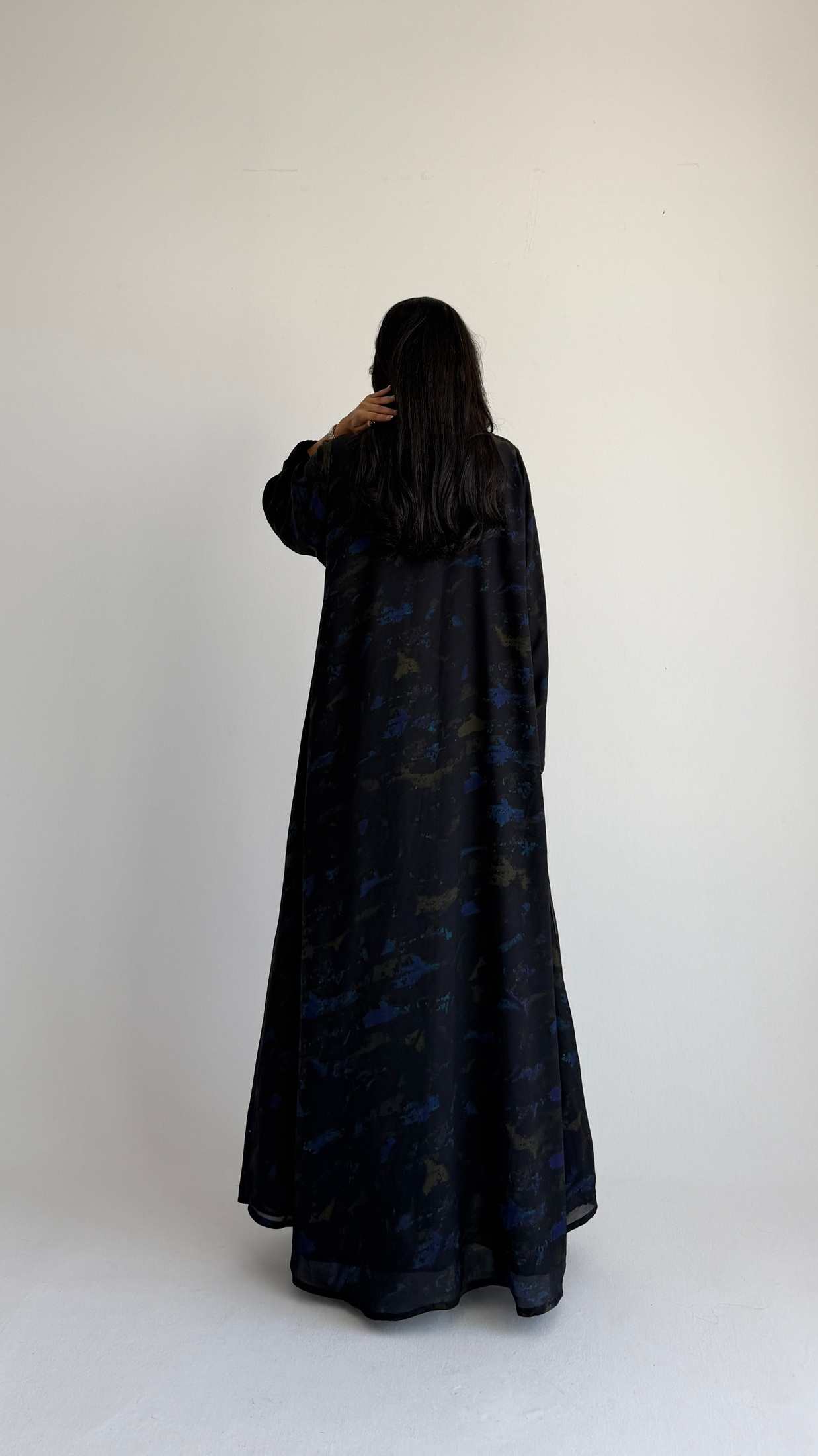 MWT2091 - Printed Chiffon Abaya | عباية شيفون مطبوعة - Aya