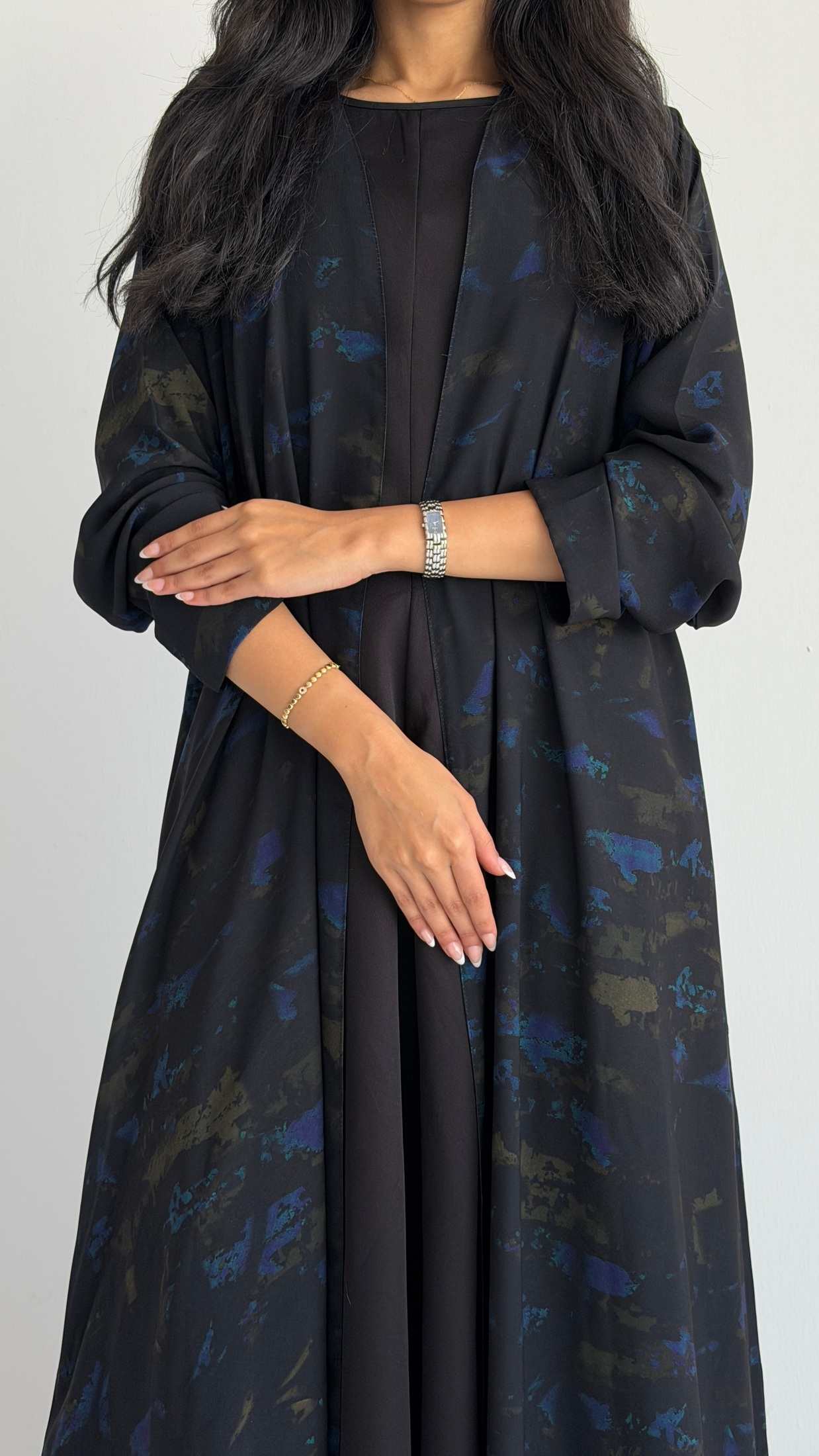 MWT2091 - Printed Chiffon Abaya | عباية شيفون مطبوعة - Aya