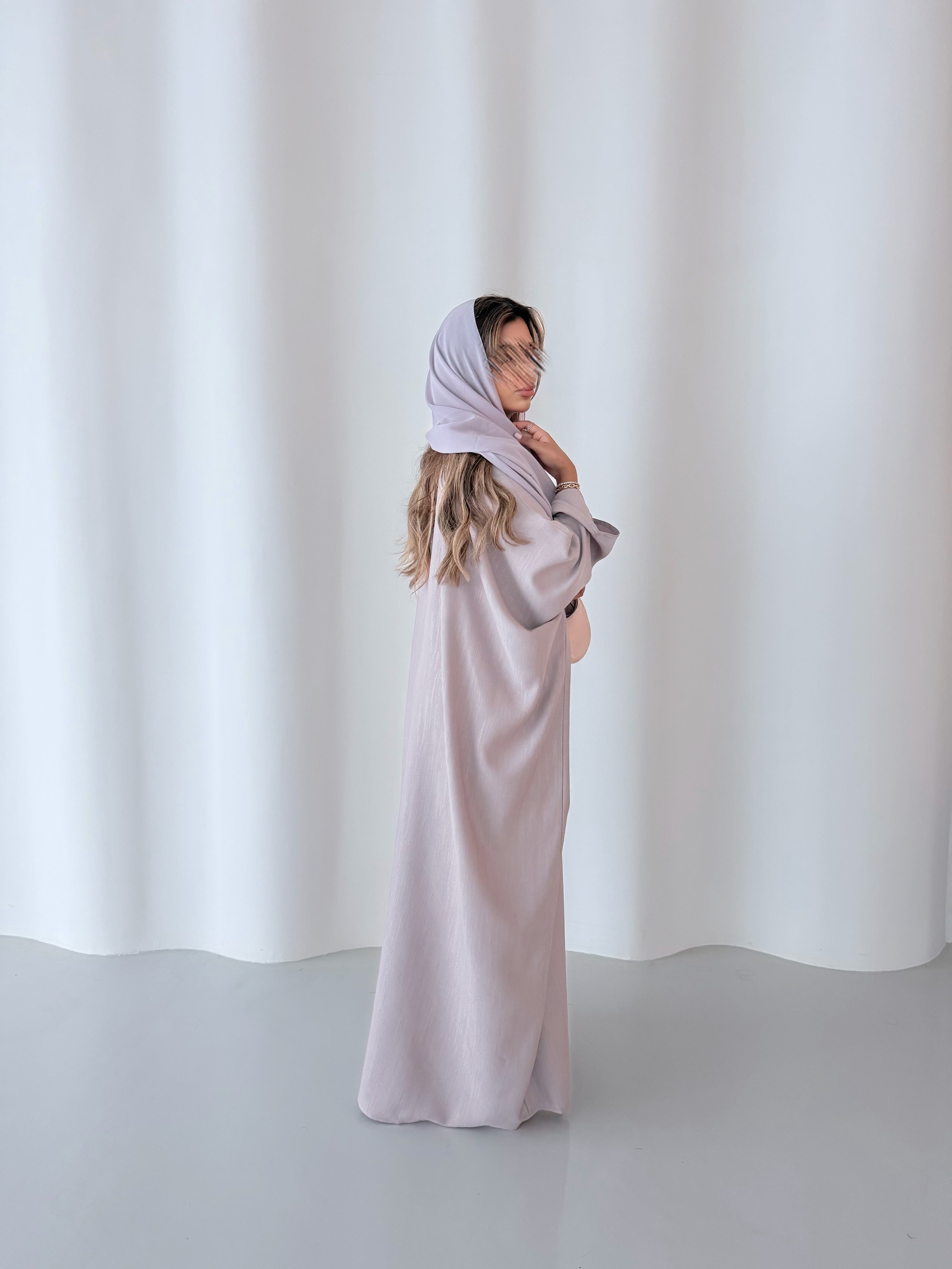 MWT5089 - قماش موف فاتح بيج مقلم - Aya