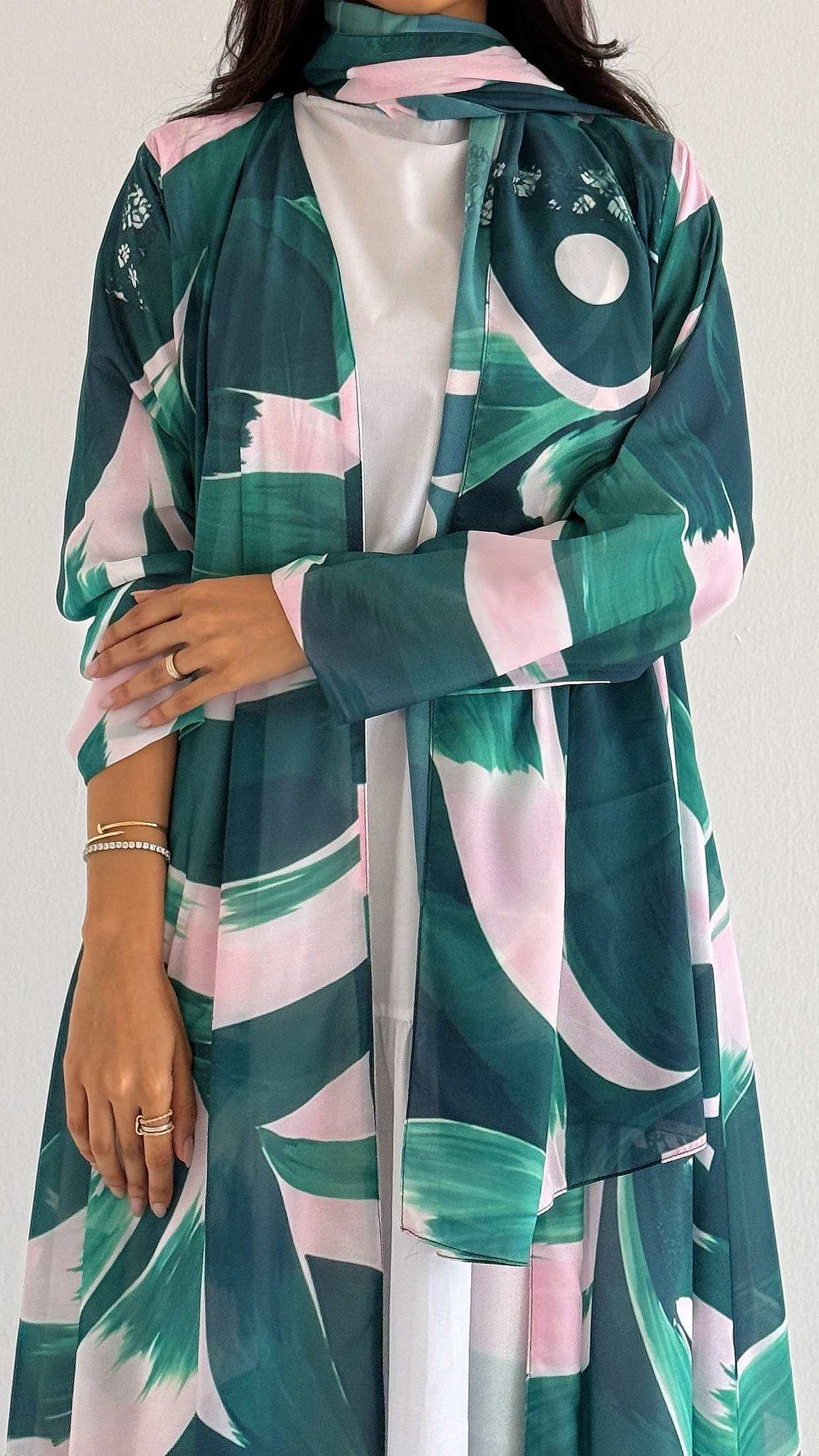 MWT2061 - عباية طباعة صيفية  |  Summer printed abaya - Aya