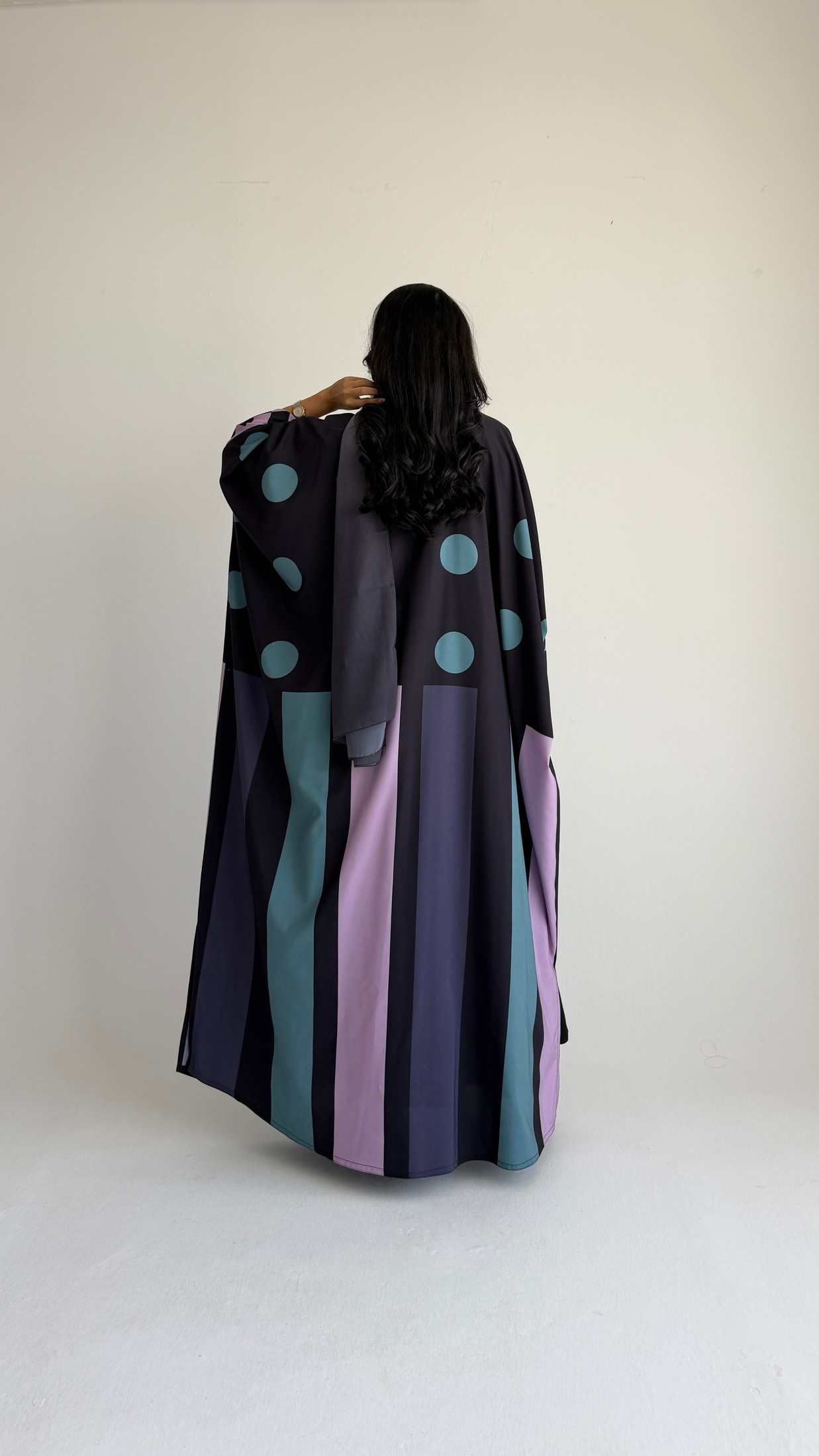 MWT2096 - Striped Printed Summer Abaya |  عباية صيفية طباعة - Aya