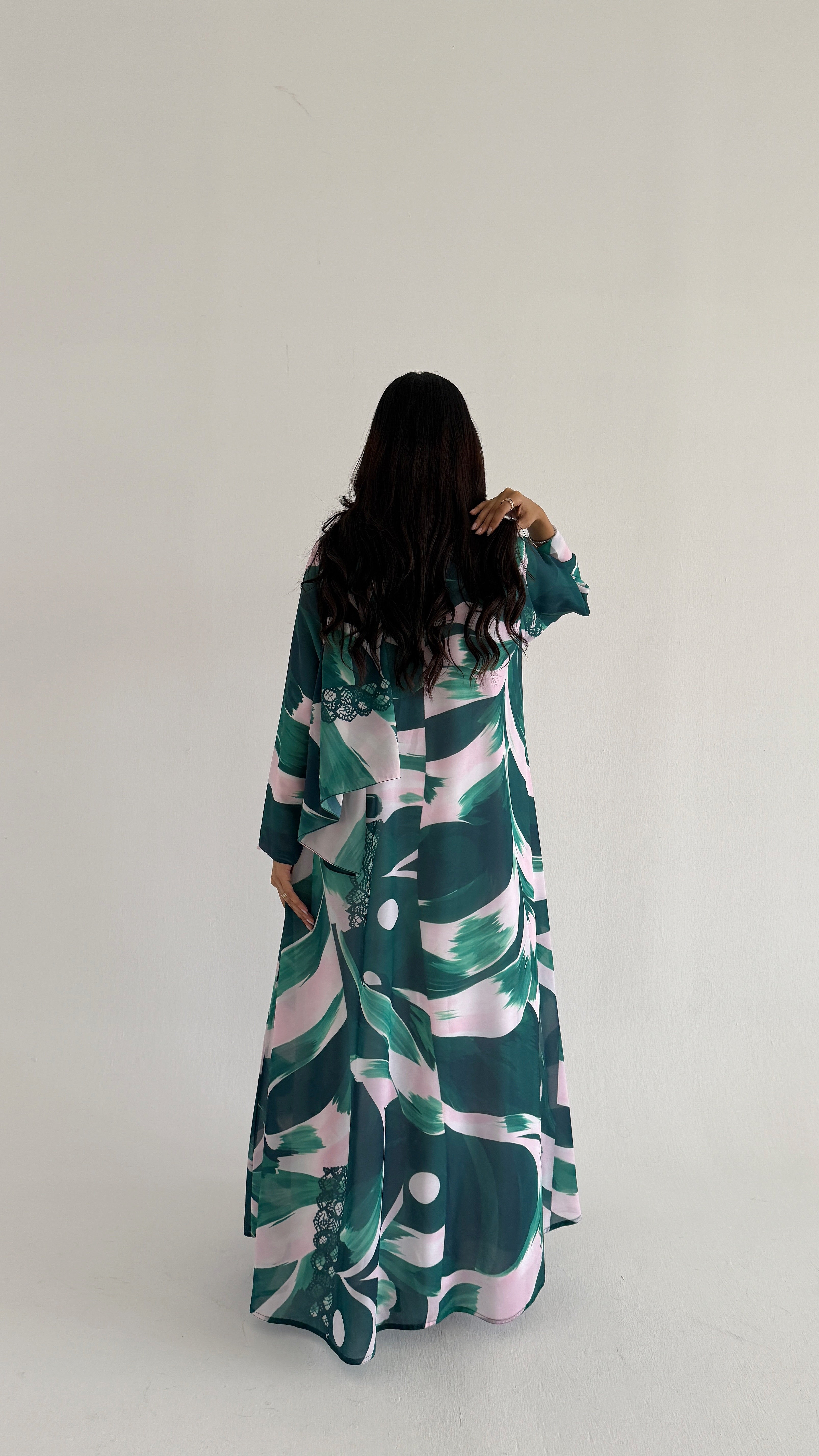 MWT2061 - عباية طباعة صيفية  |  Summer printed abaya - Aya