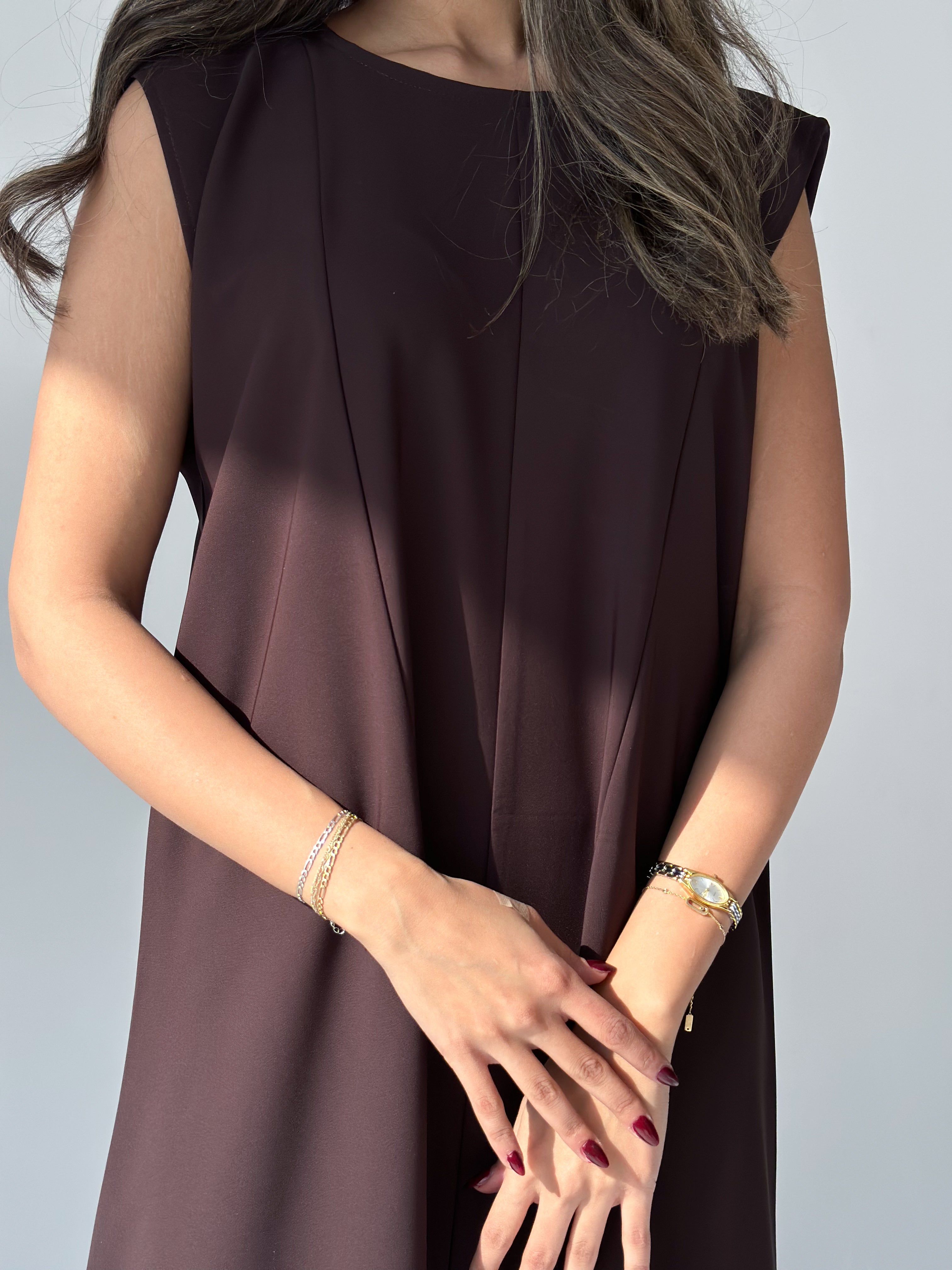 MW1889 - عباية مخمل مع فستان كريب