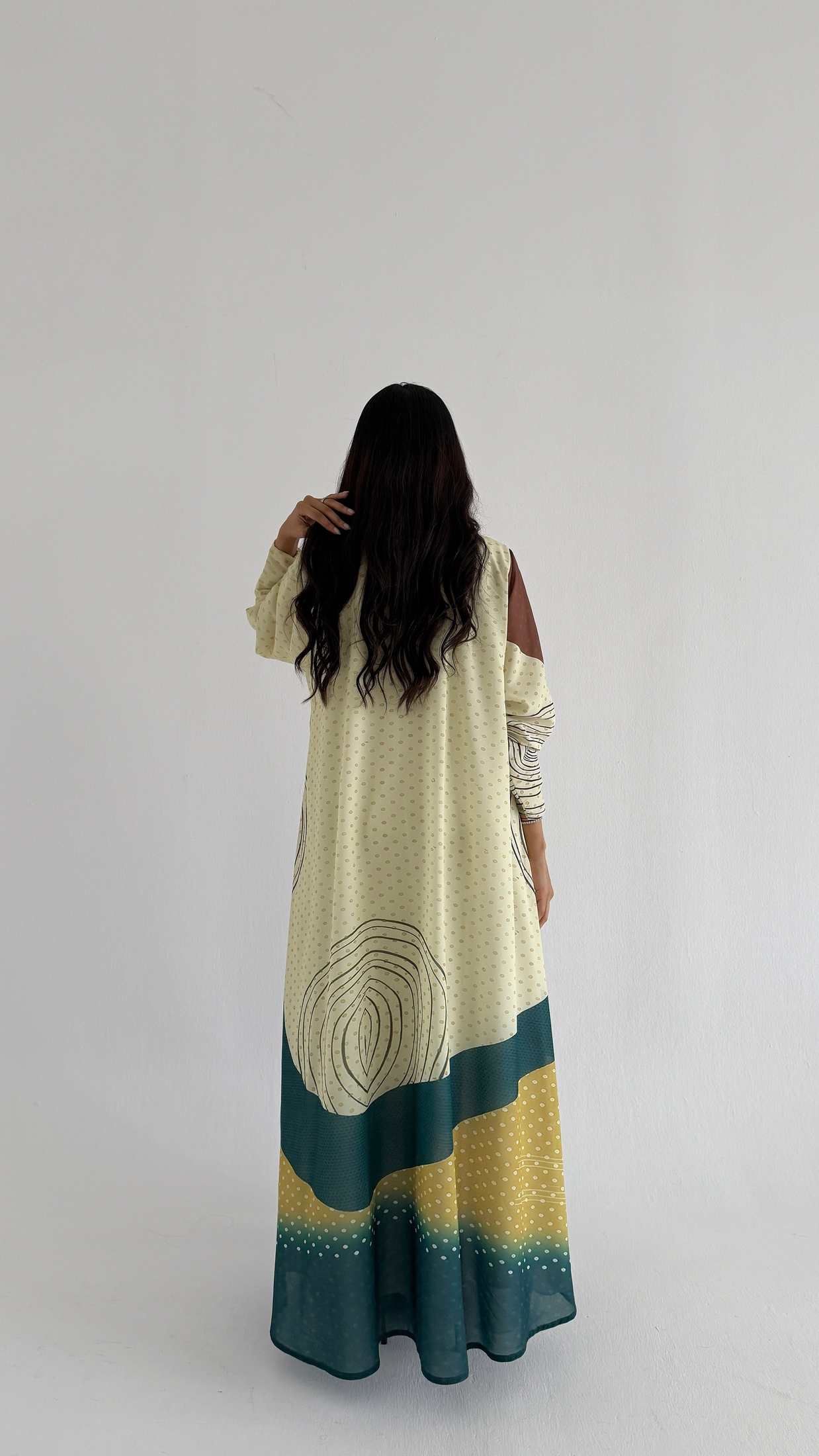 MWT2062 - عباية طباعة صيفية  |  Summer printed abaya - Aya