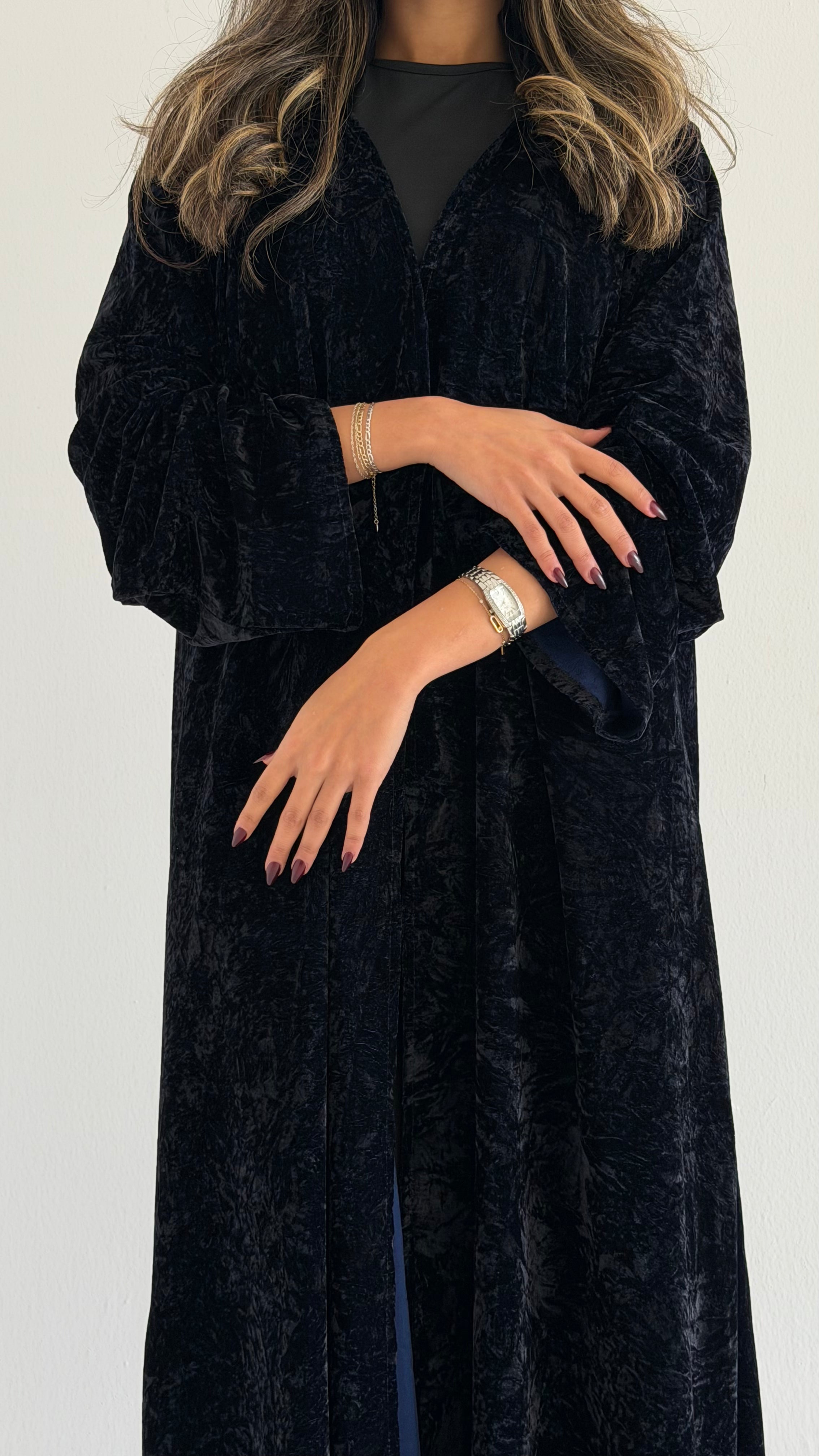 MW1770 - عباية مخمل مشجرة - Aya