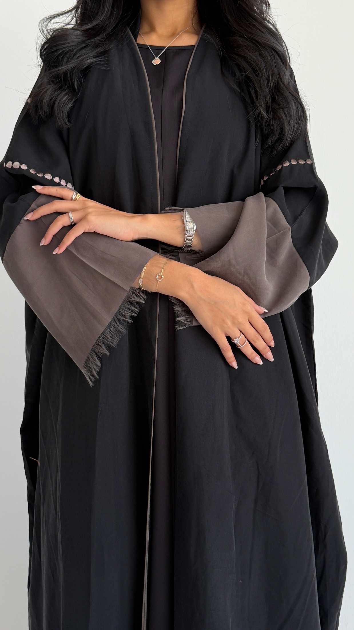 MWT1224 - عباية تطريز صيفي |Summer Embroidered Abaya - Aya