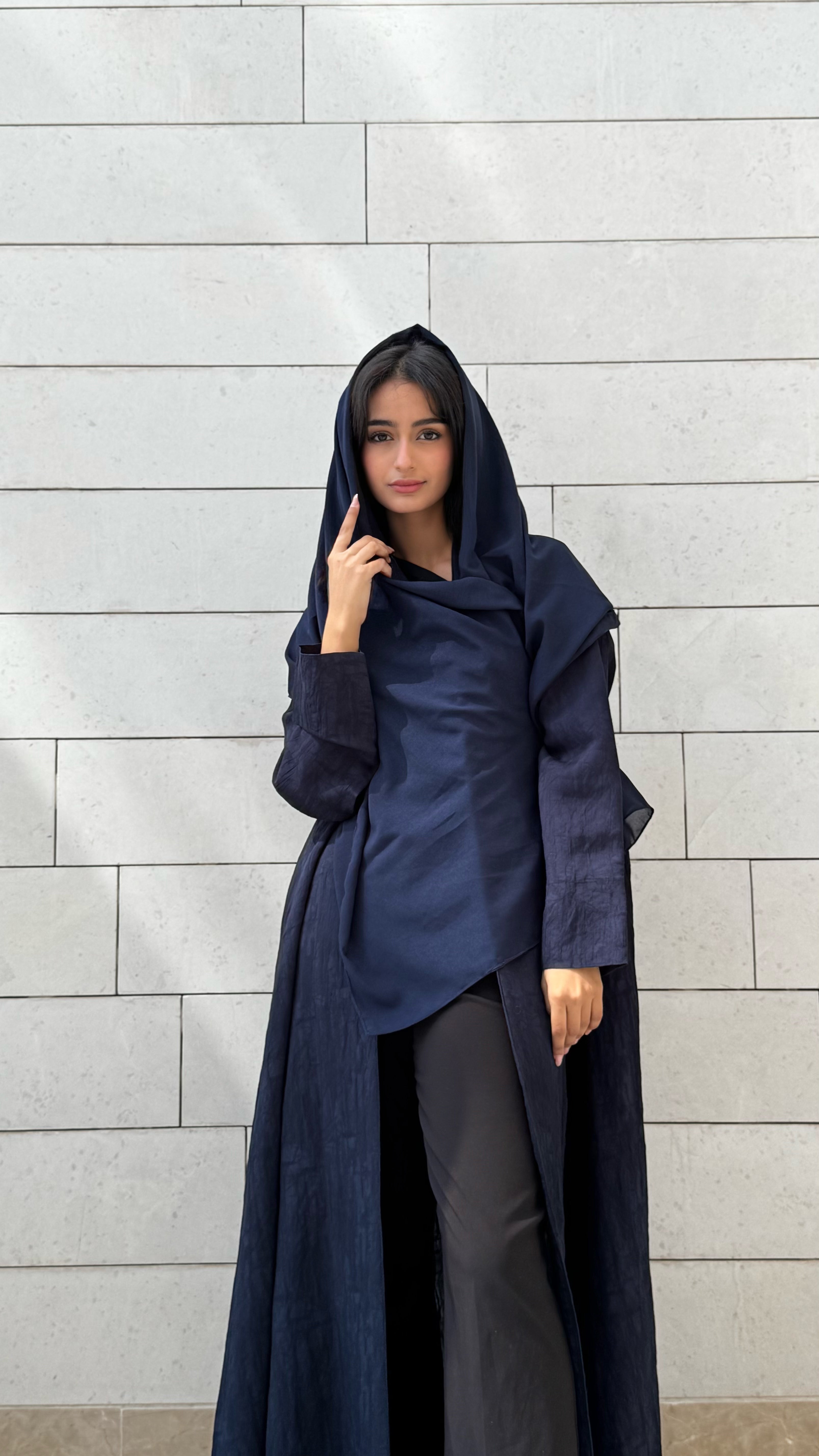 MWT658 - عباية كحلي جاكار - Aya