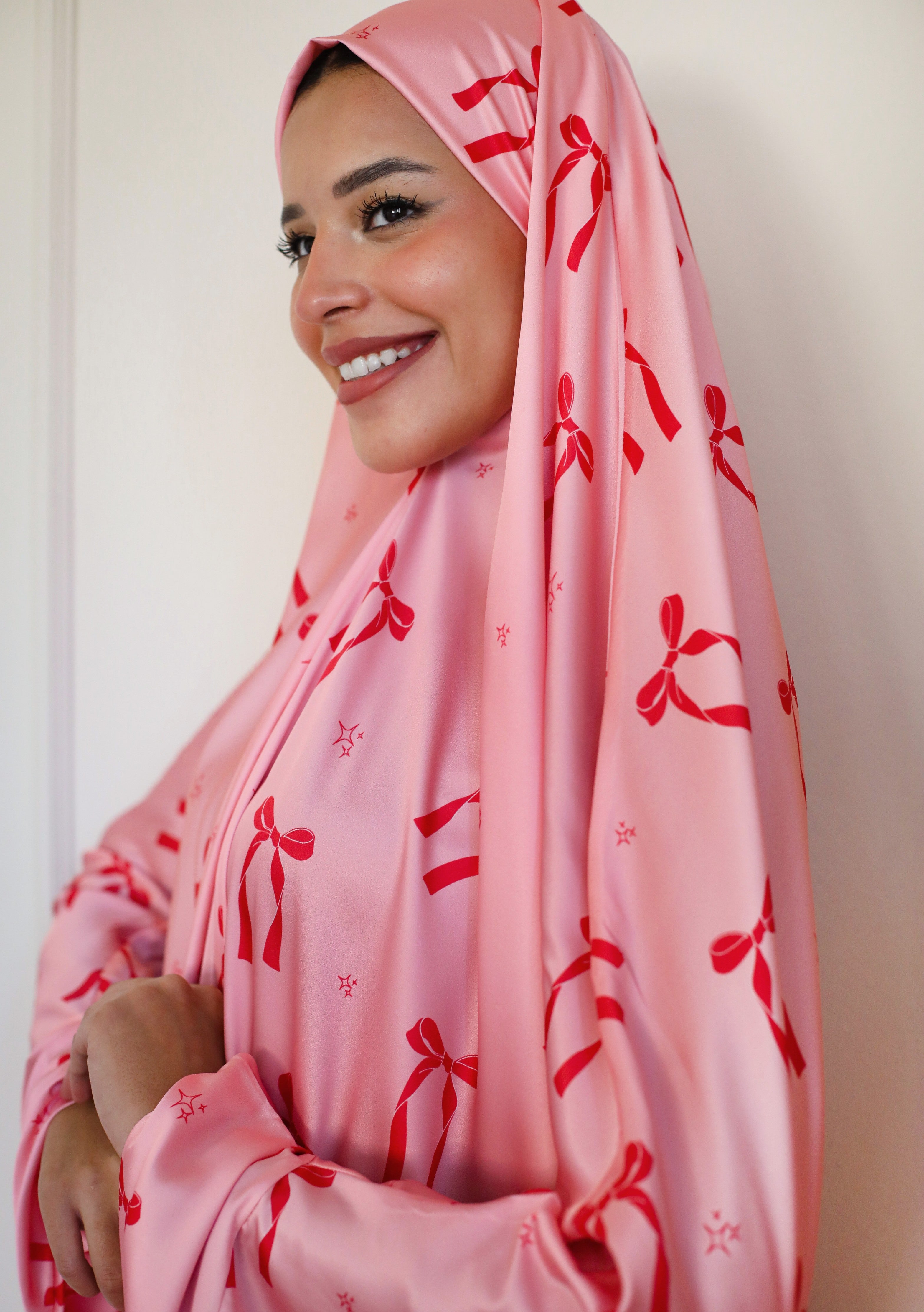 Pink Ties Slip On Khimar - Aya