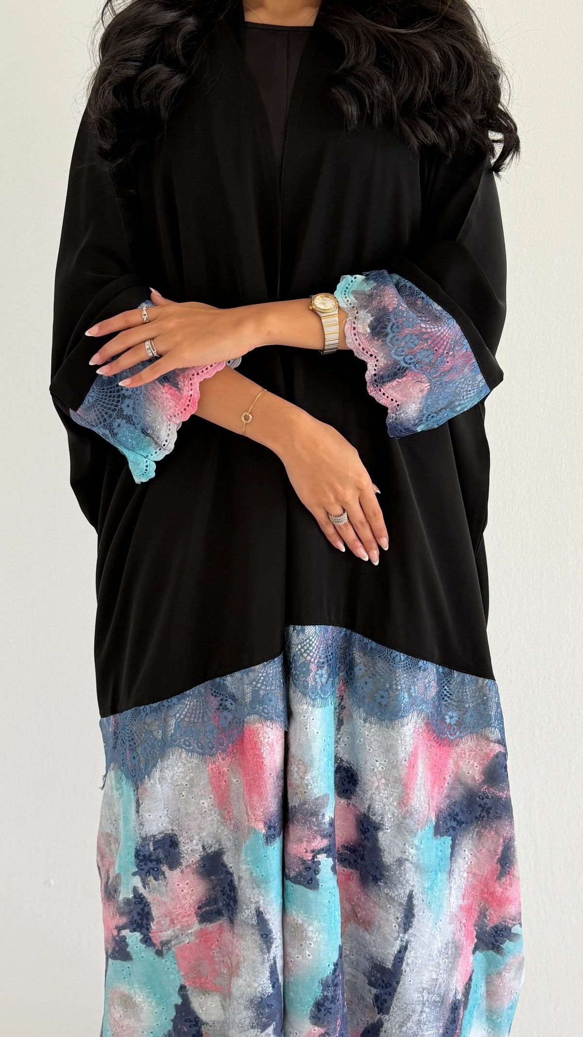 MWT1272 - عباية بتدخيلة ركامة وكلفة - Aya