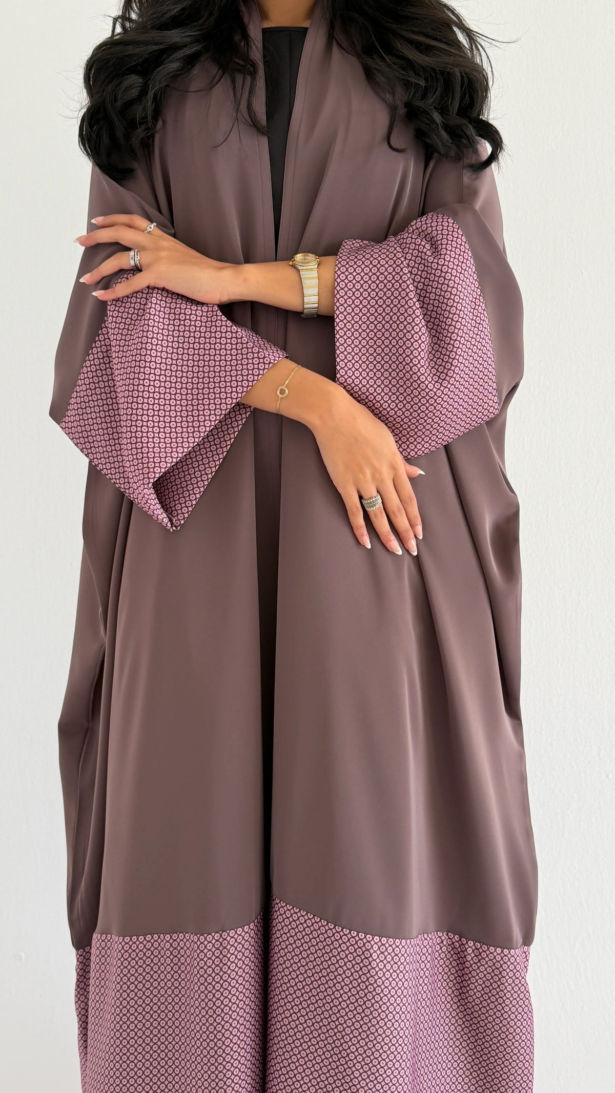 MWT1279 - عباية بني بتدخيلة طباعة - Aya