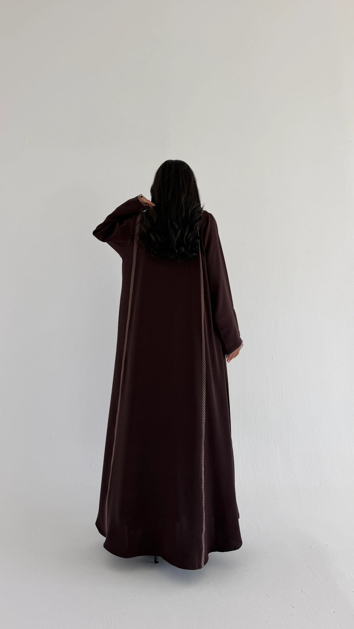 MWT1275 - عباية بني بتدخيلة كلفة شبك - Aya