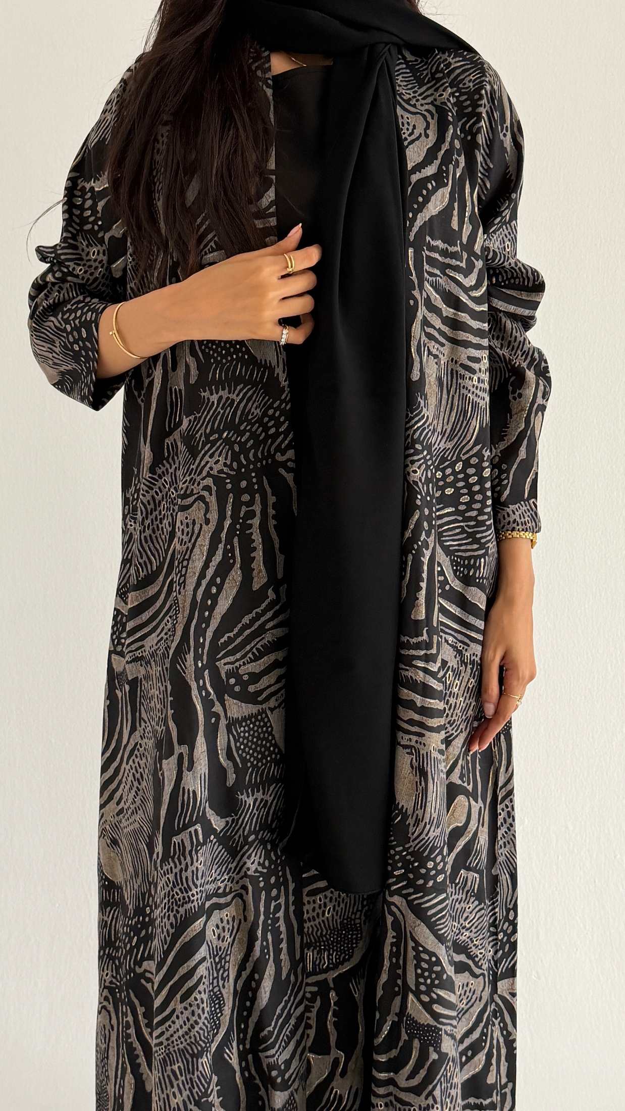 MWT2027 - عباية لنن صيفية  | Summer linen abaya - Aya