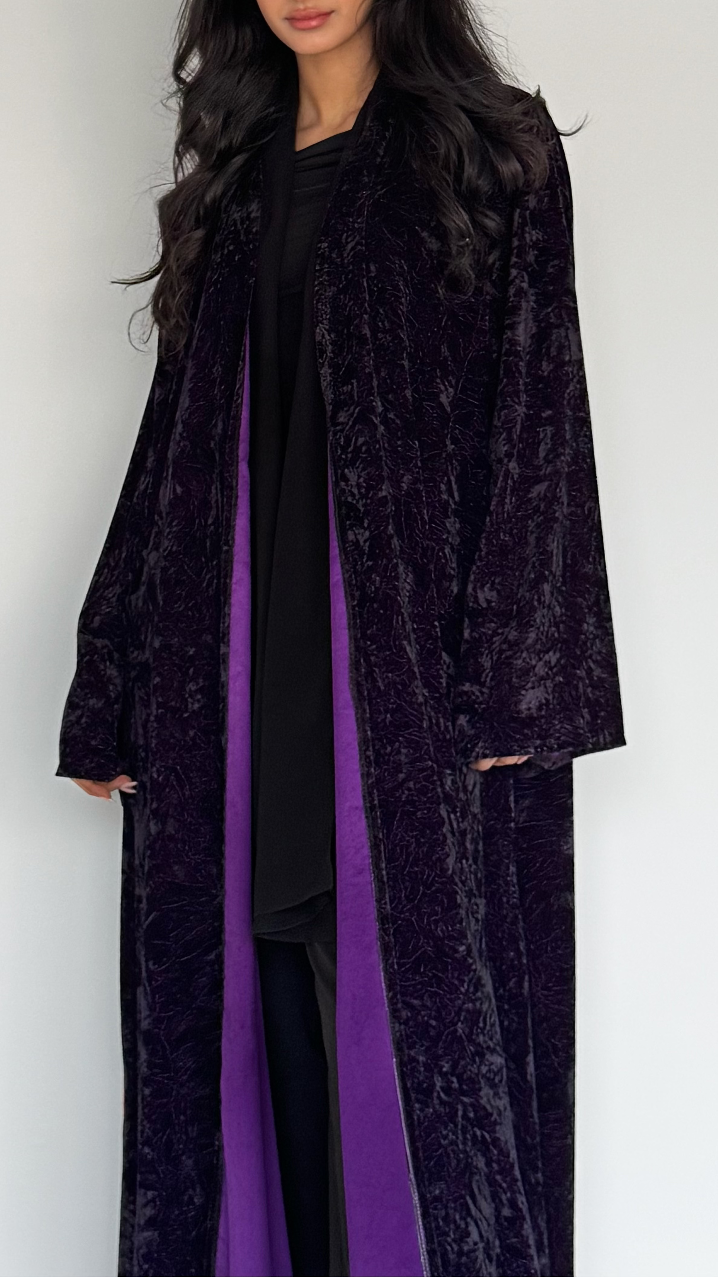 MW1768 - عباية مخمل مشجرة - Aya