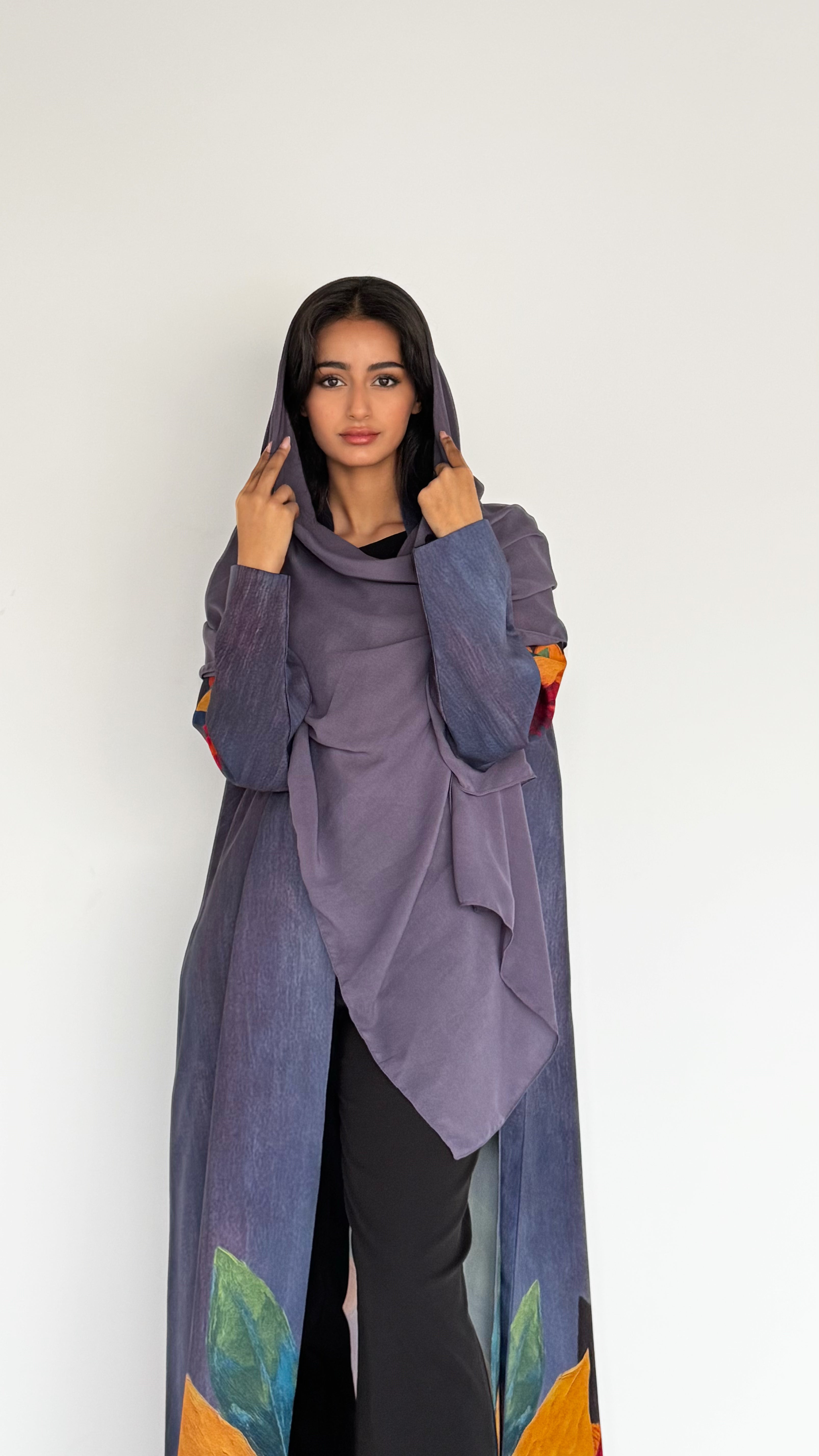 MW1800 - عباية طباعة  بالوان متناغمة - Aya