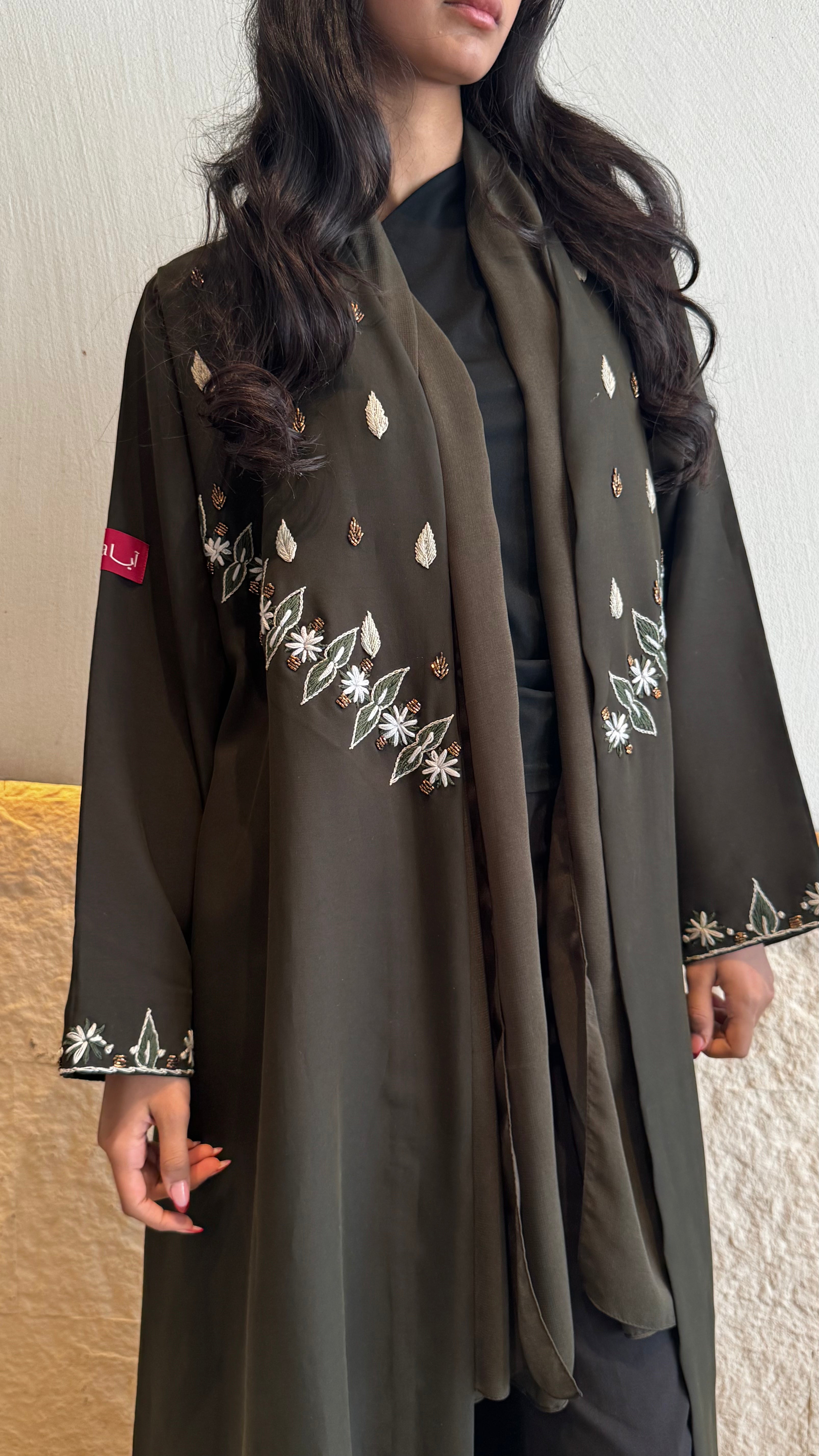 MWT676 - عباية زيتي شك - Aya