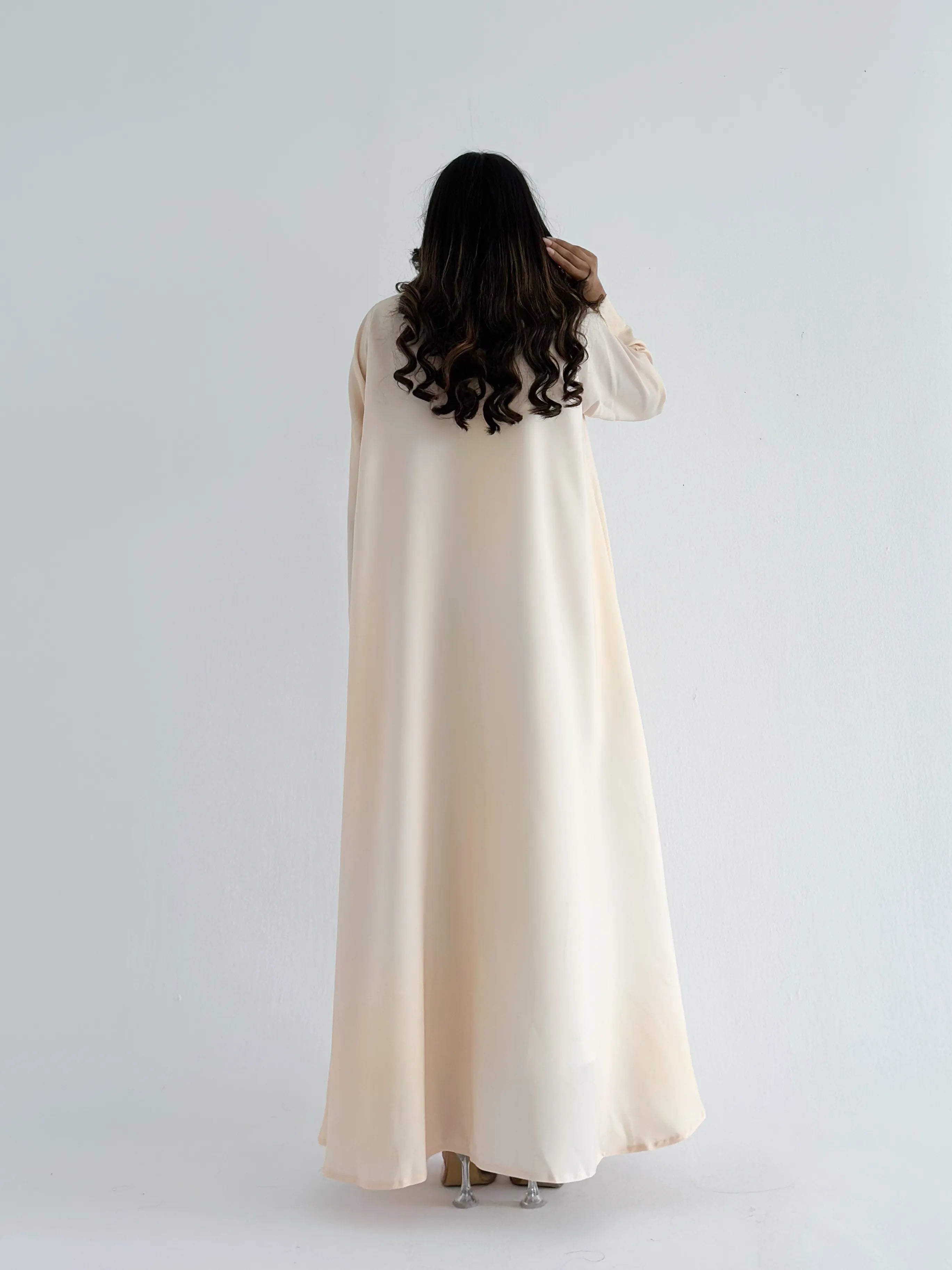 MW1475 - عباية مطبوعة صيفية | Butter Yellow Grace - Aya