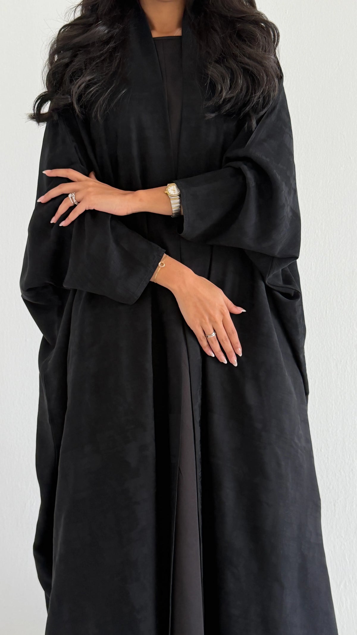 MWT1294 - عباية جاكار كريب مغسول - Aya