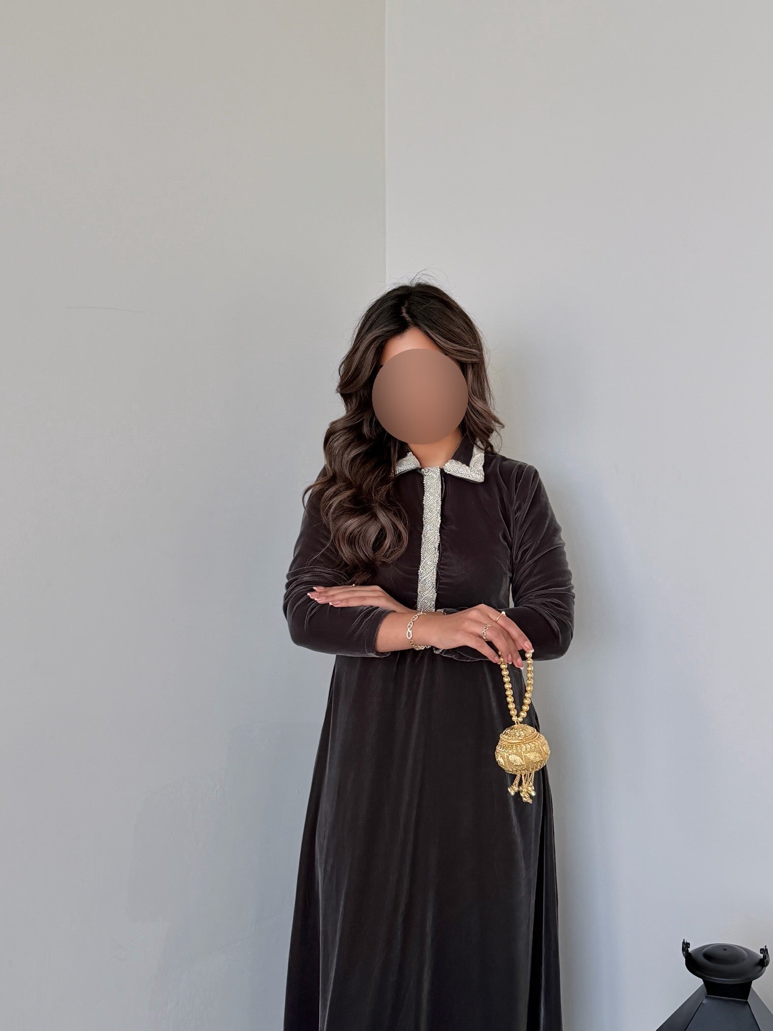 MWJ032 - جلابية رمادي و شك كلفة - Aya