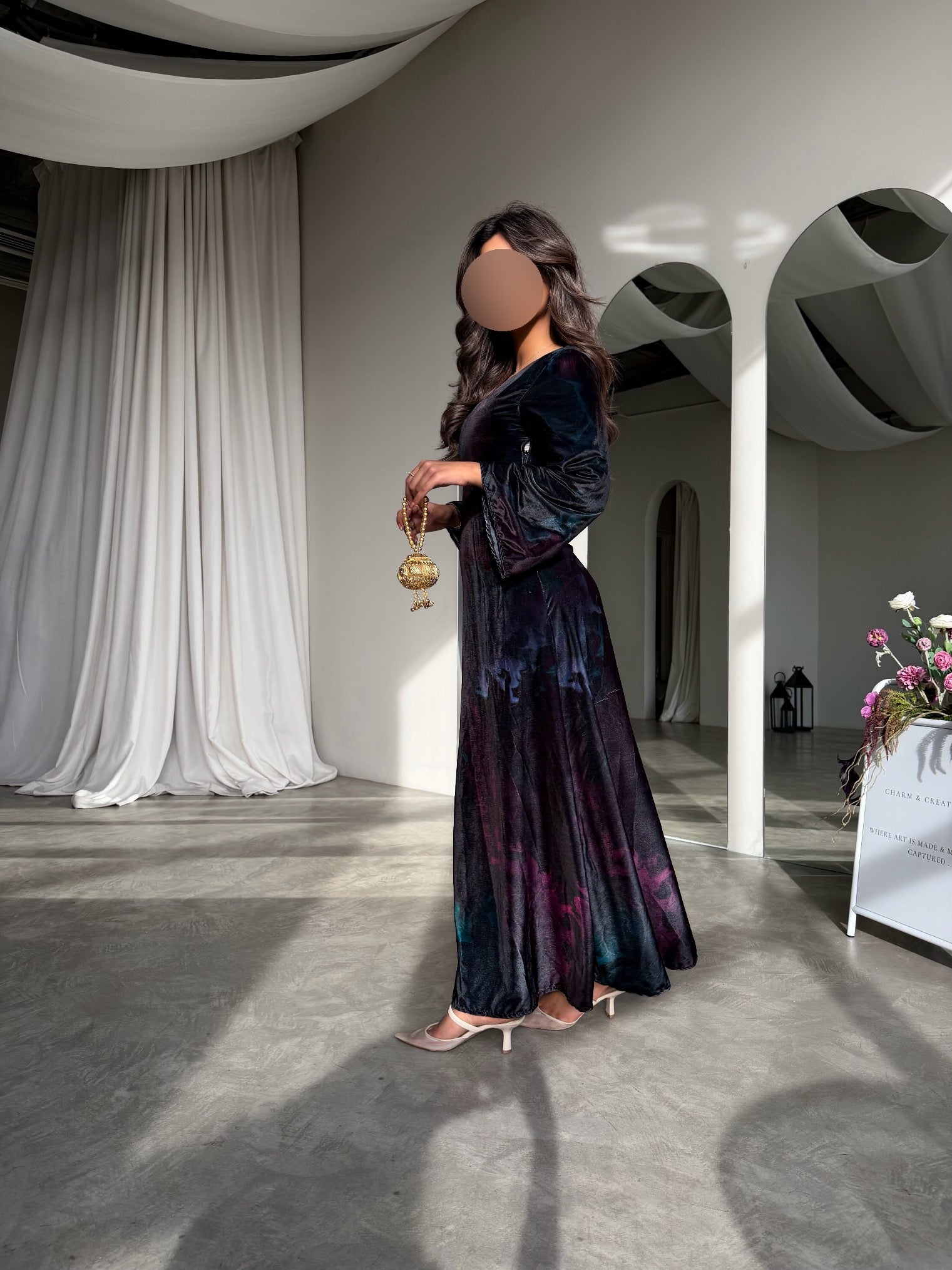 MWJ036 - جلابية مخمل طباعة - Aya