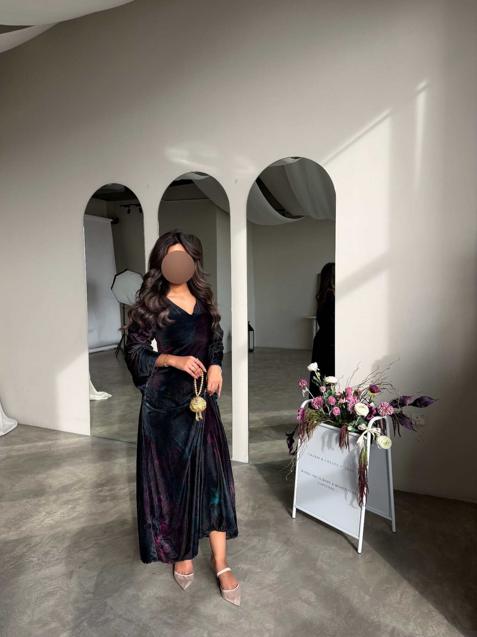 MWJ036 - جلابية مخمل طباعة - Aya