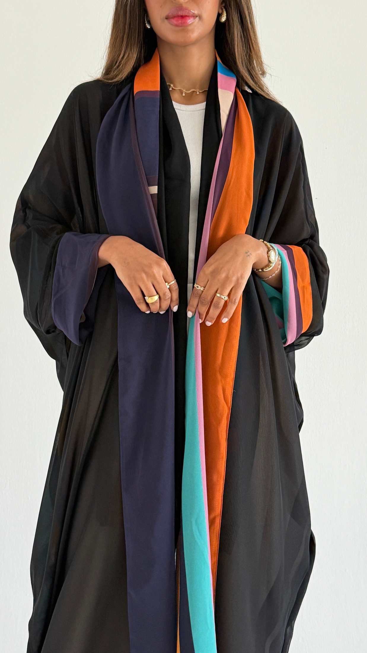 MWT1225 - Summer Printed Abaya |  عباية دبل فيس صيفية طباعة