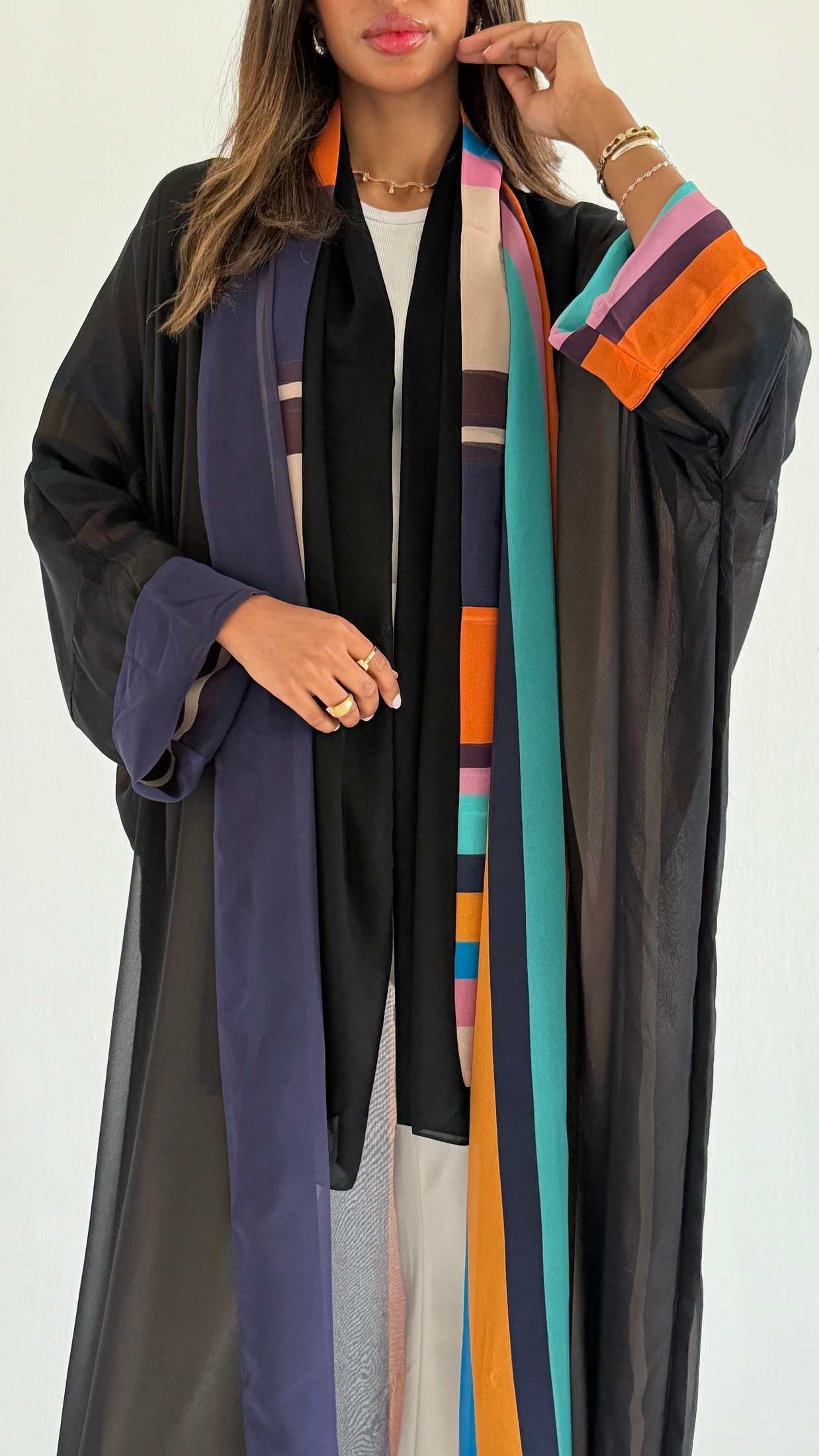 MWT1225 - Summer Printed Abaya |  عباية دبل فيس صيفية طباعة