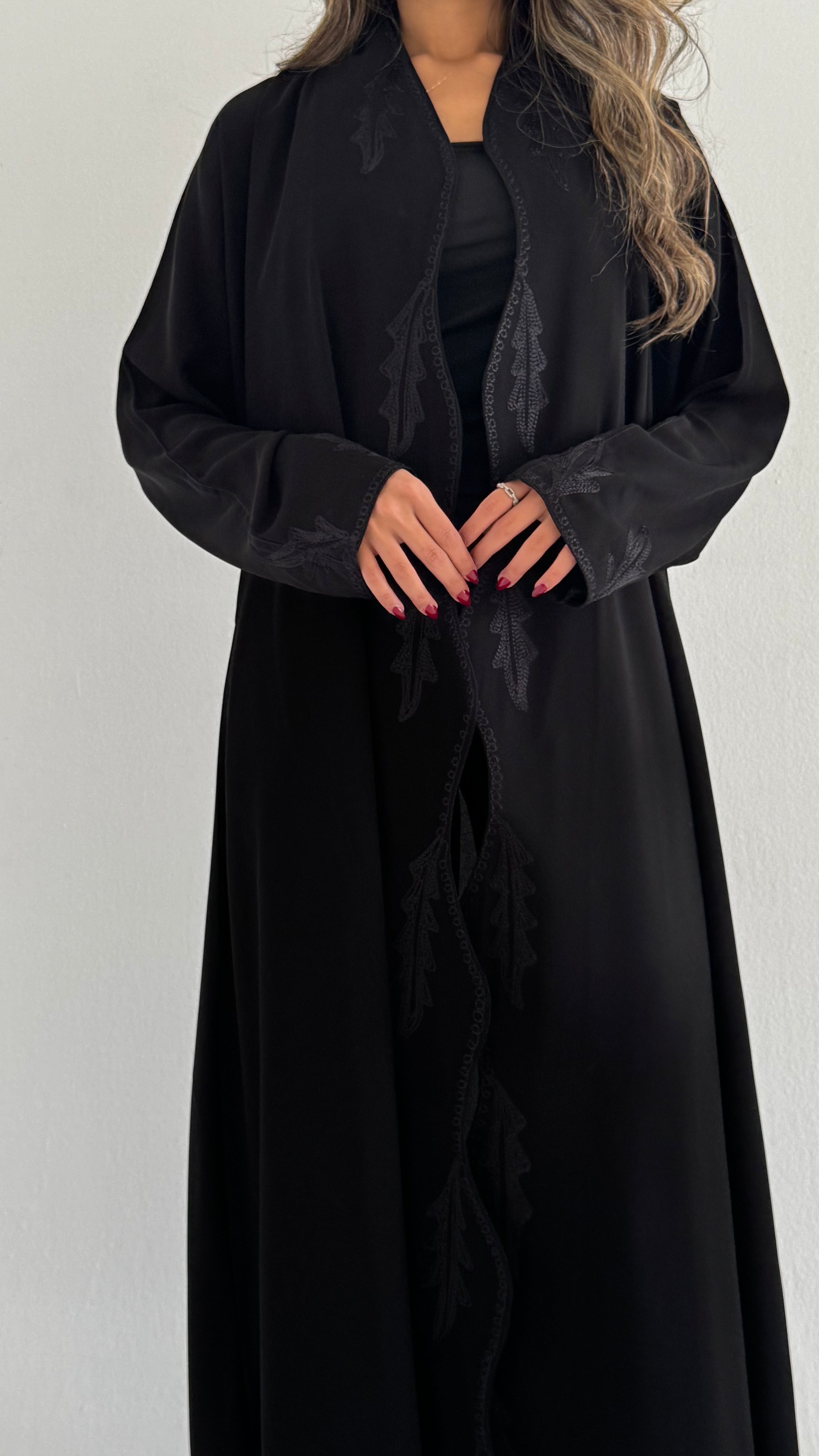 MWT377 -عباية اسود تطريز - Aya