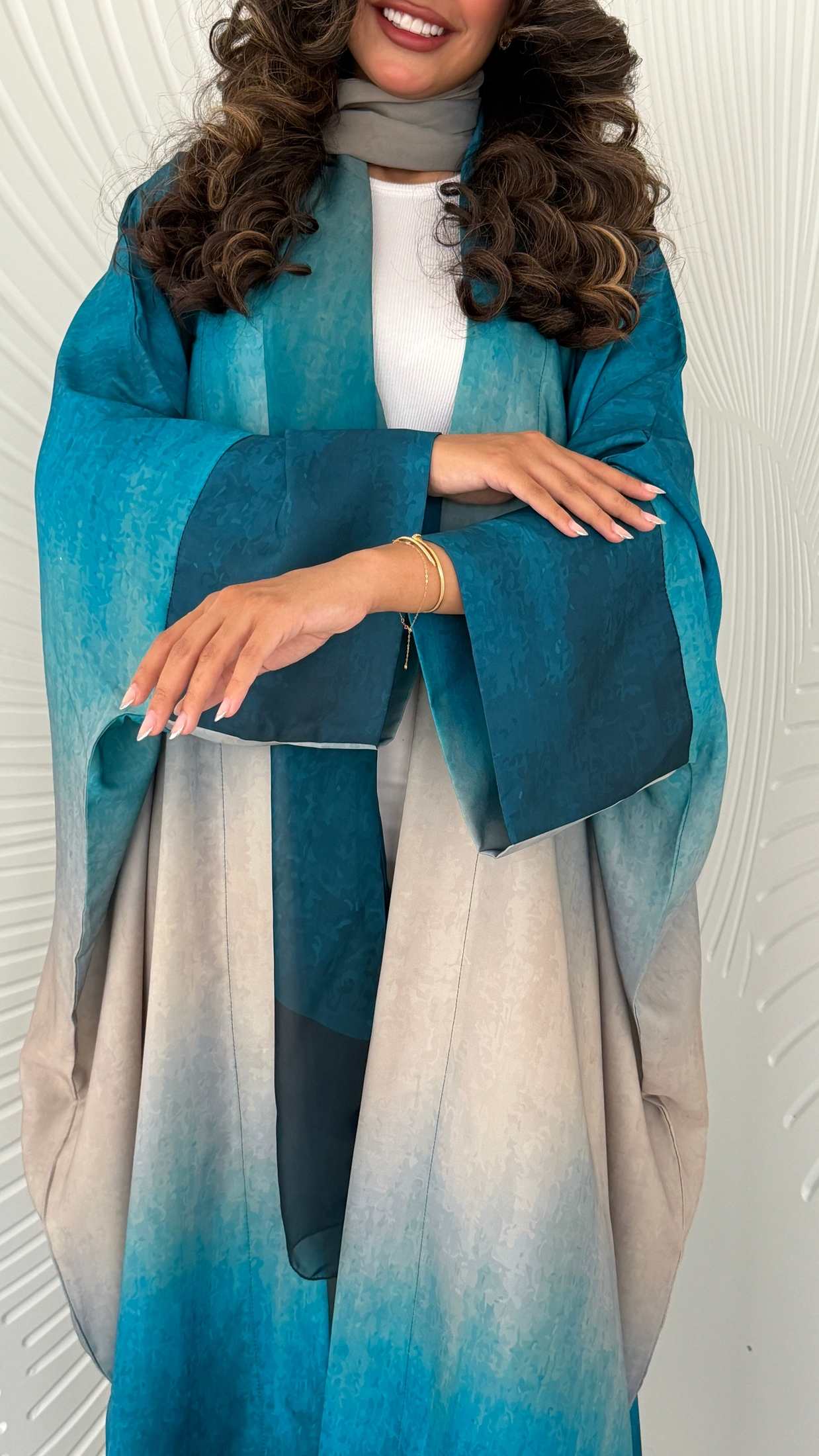 MWT1196 - عباية امبرية اخضر |Green ombre abaya