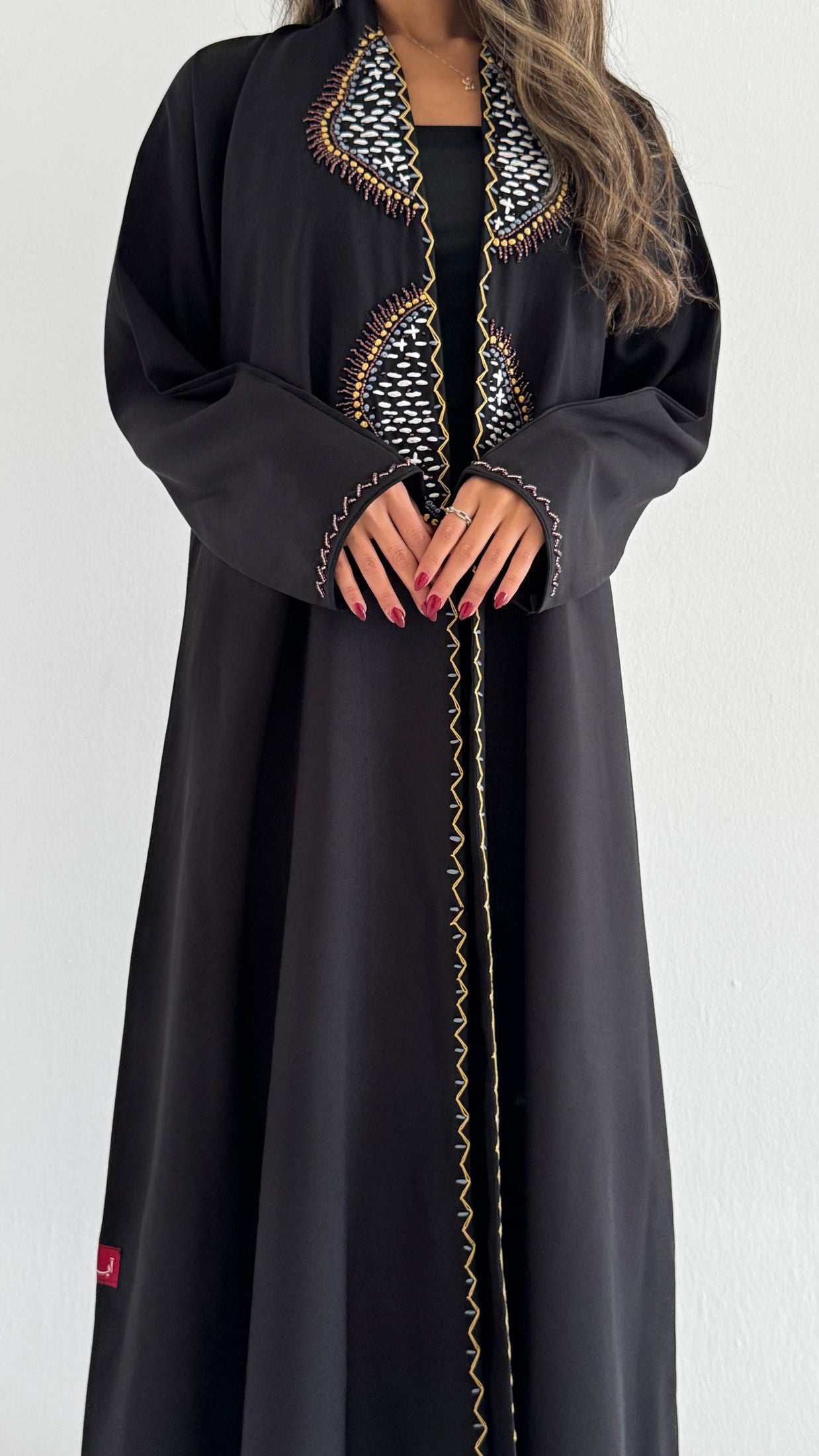 MWT637 - عباية اسود تطريز وشك - Aya