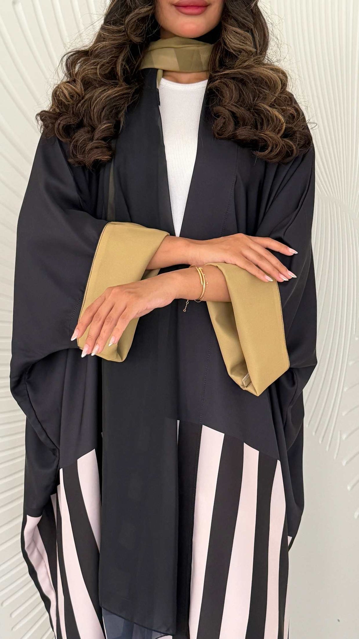 MWT1200 - عباية مخطط |striped abaya - Aya