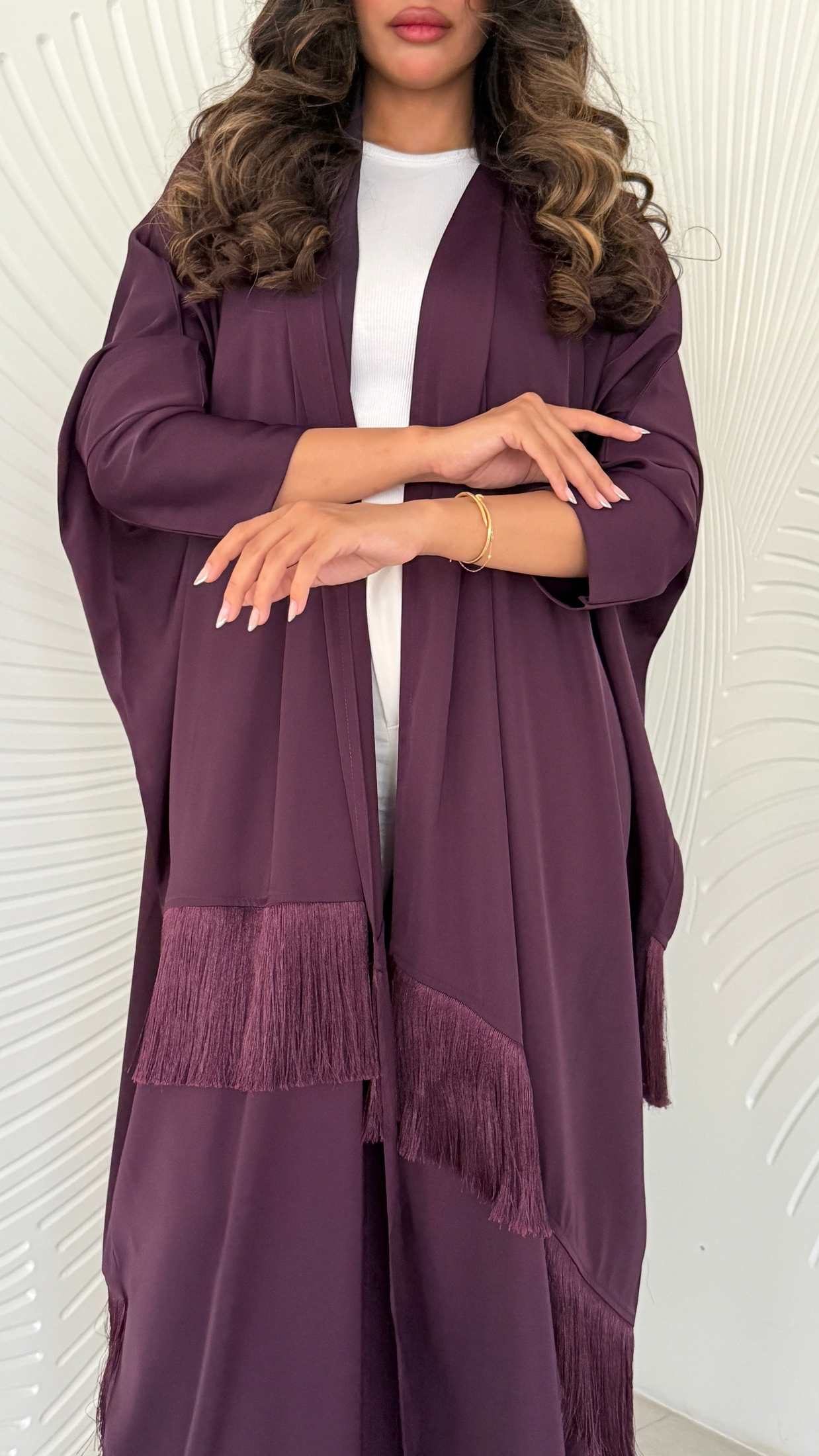 MWT1232 - عبايه بتدخيله هدب - Aya