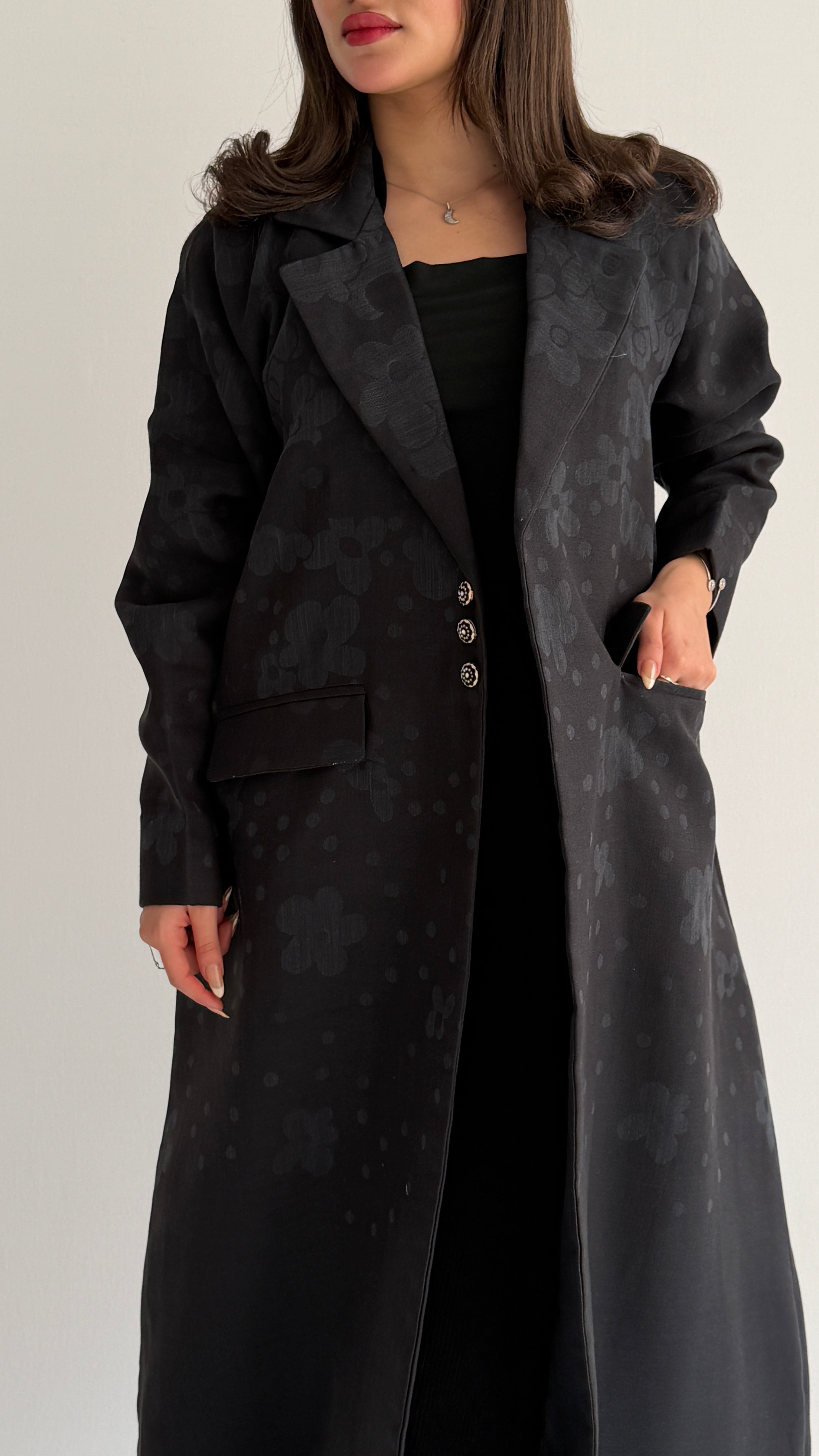 MWT1039 - عباية بليزر طباعة - Aya