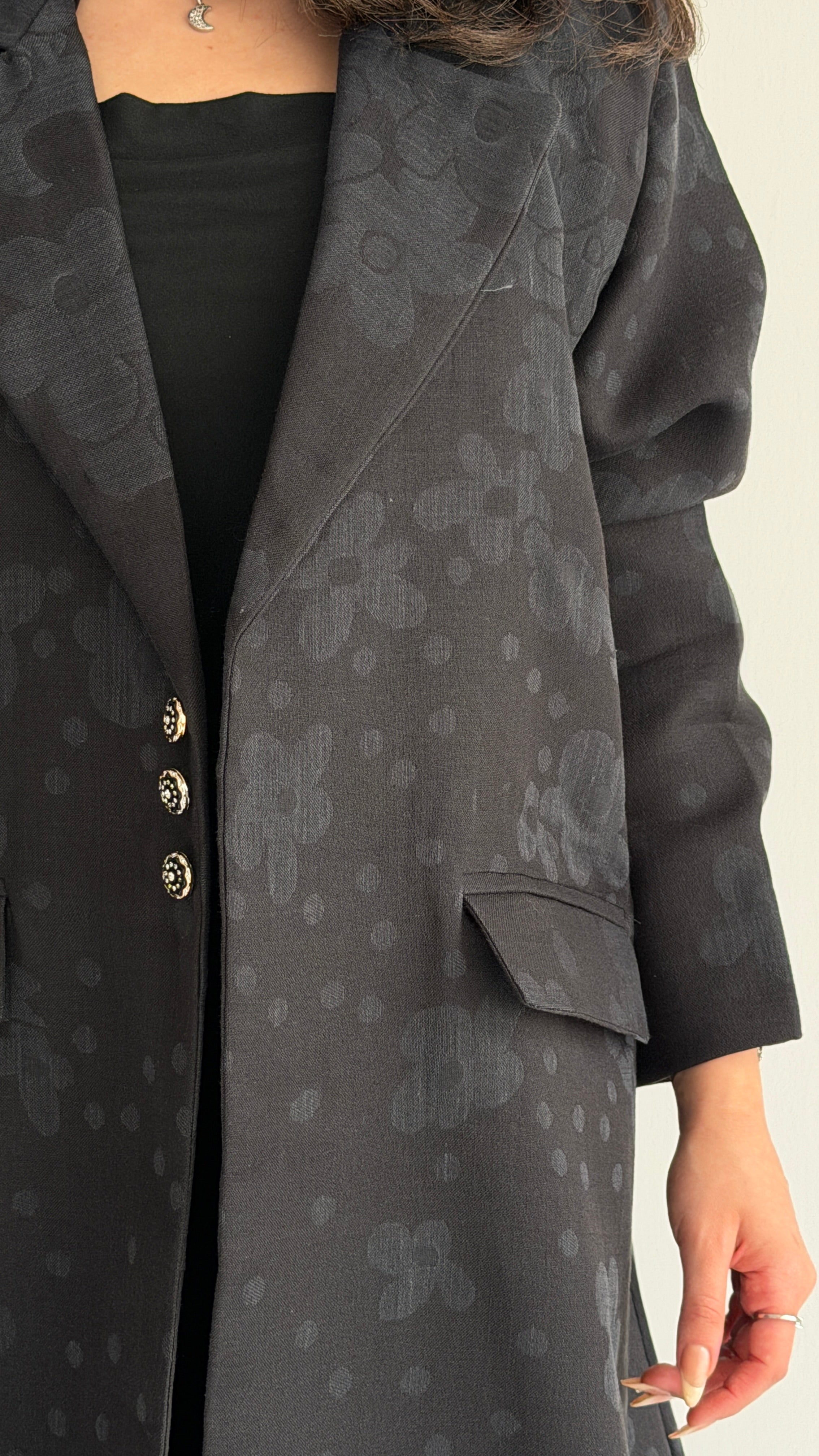 MWT1039 - عباية بليزر طباعة - Aya