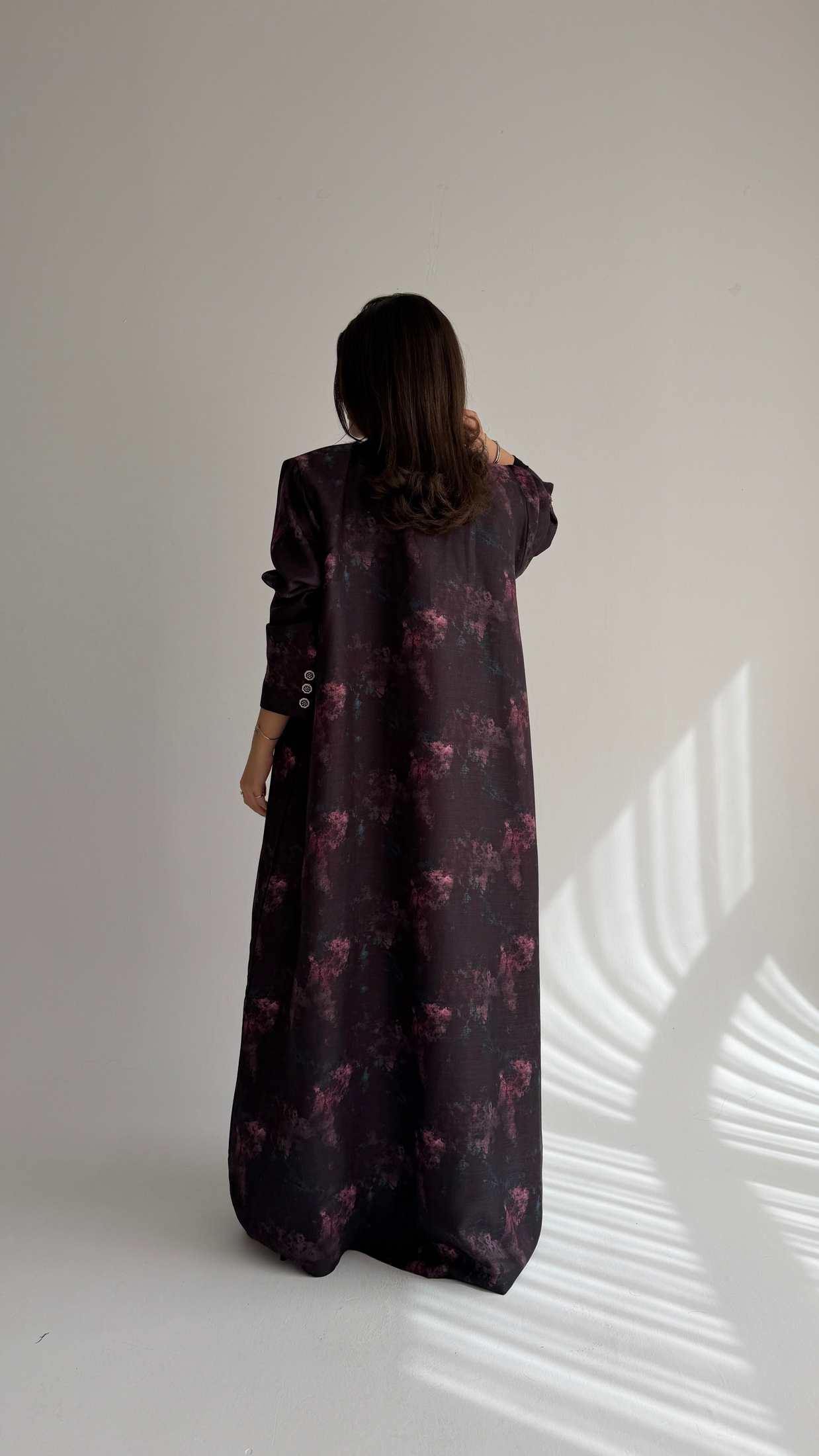 MWT1037 -  عباية بليزر طباعة | Printed Blazer Abaya - Aya