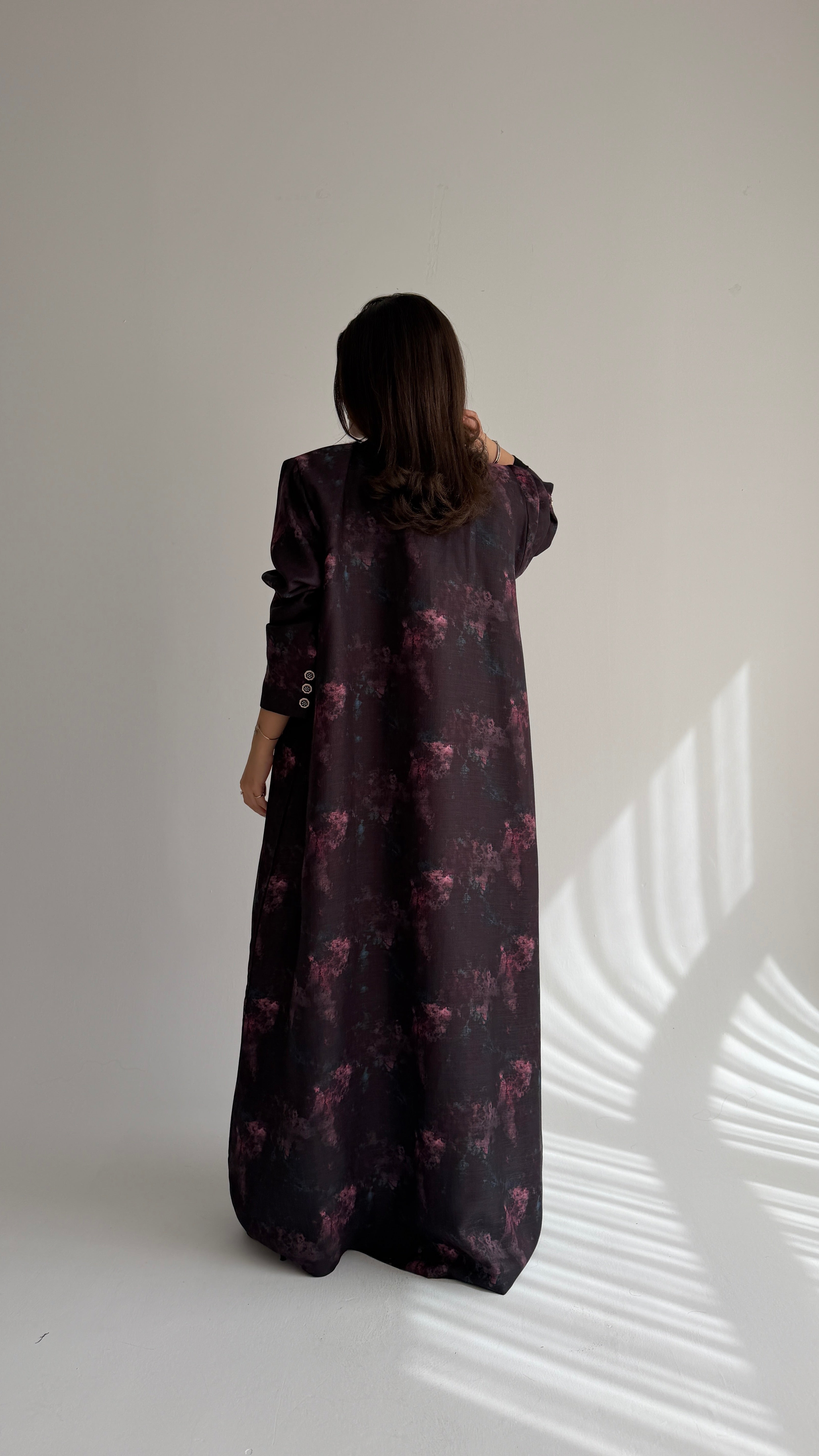 MWT1037 -  عباية بليزر طباعة | Printed Blazer Abaya - Aya