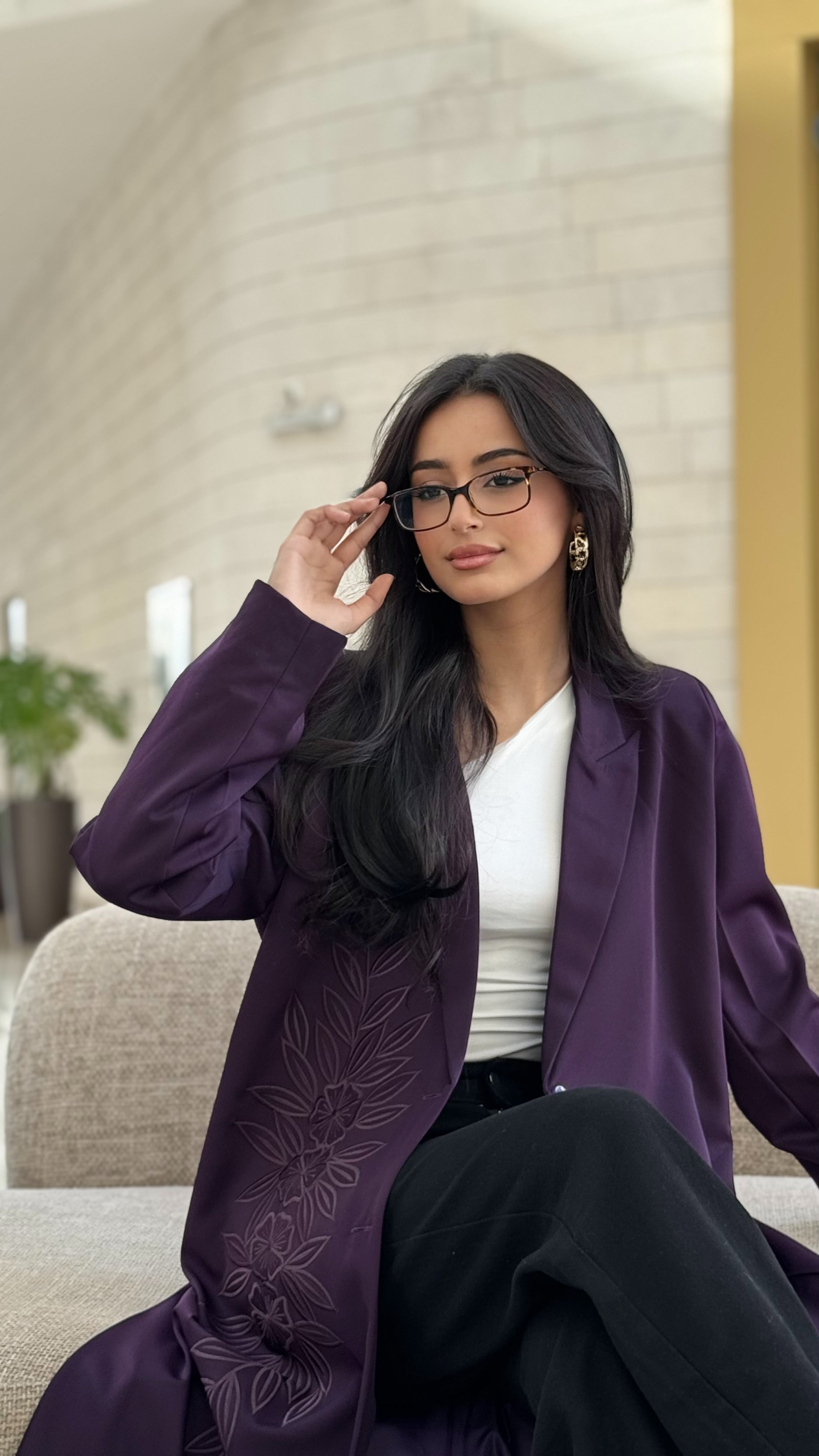 MWT309 - عباية بتطريز موفي - Aya