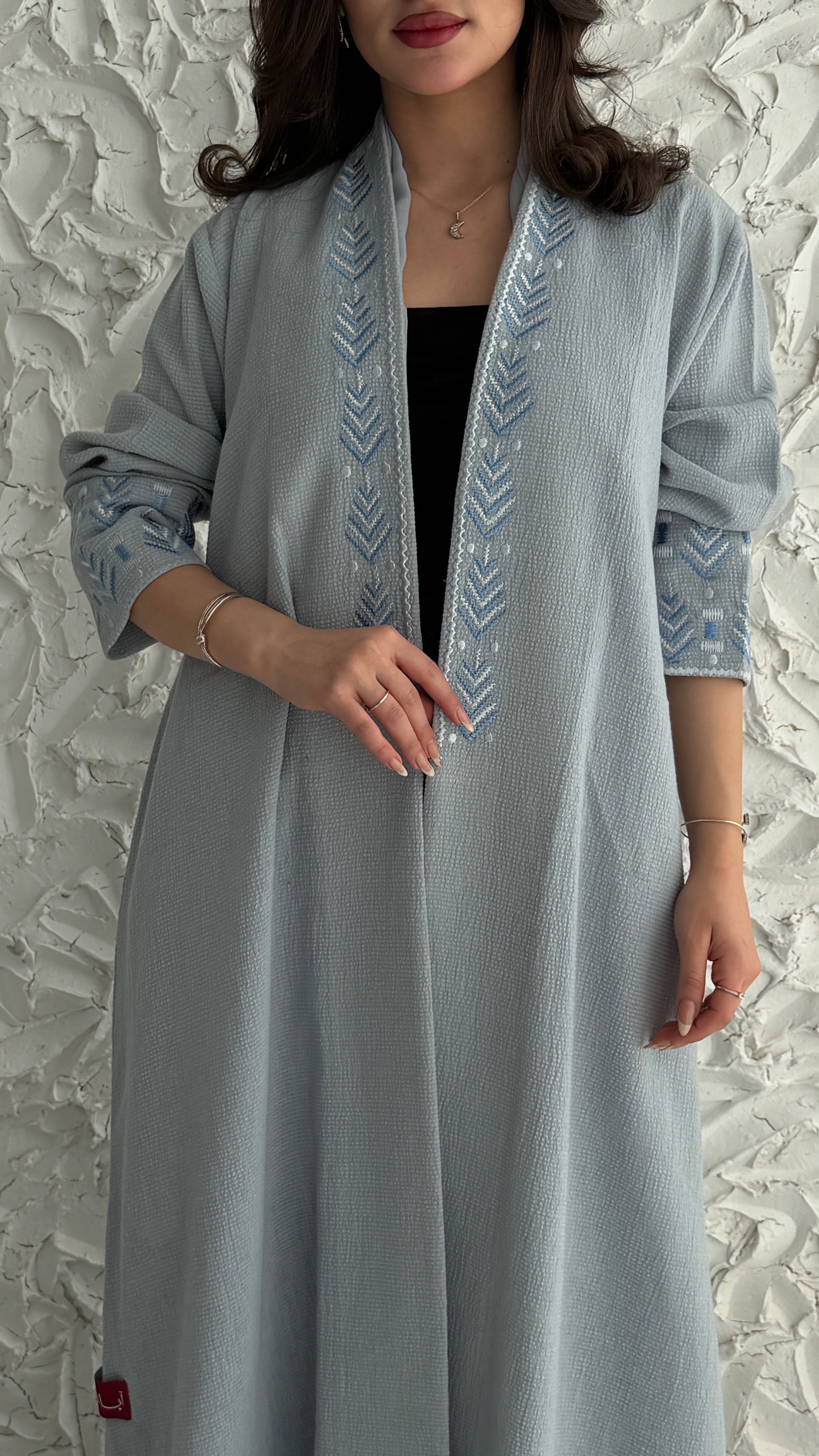 MW2060 - عباية لنن هندي قصه هينك تطريز يدوي - Aya