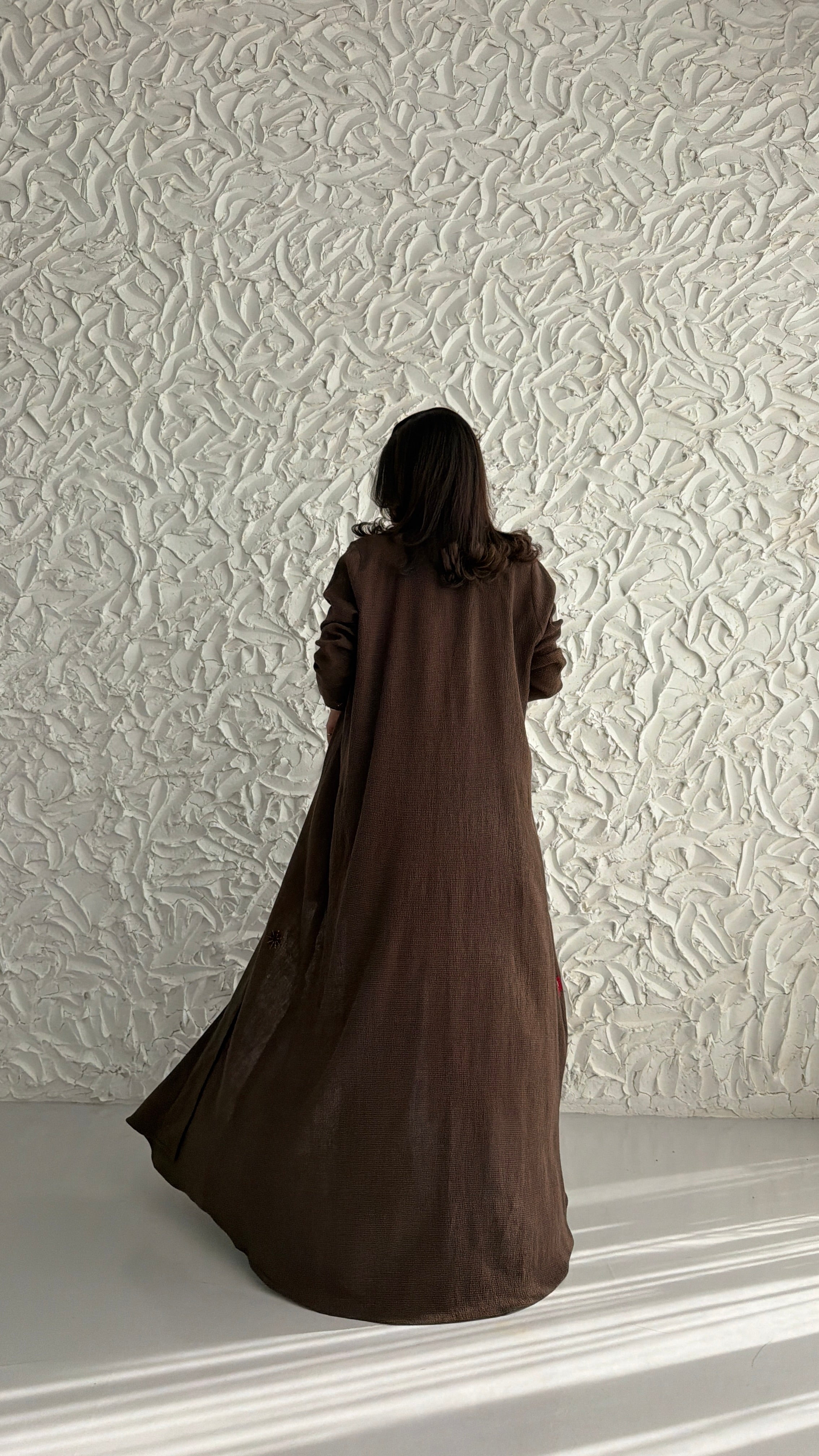 MW2056 - عباية لنن هندي قصه هينك تطريز يدوي - Aya