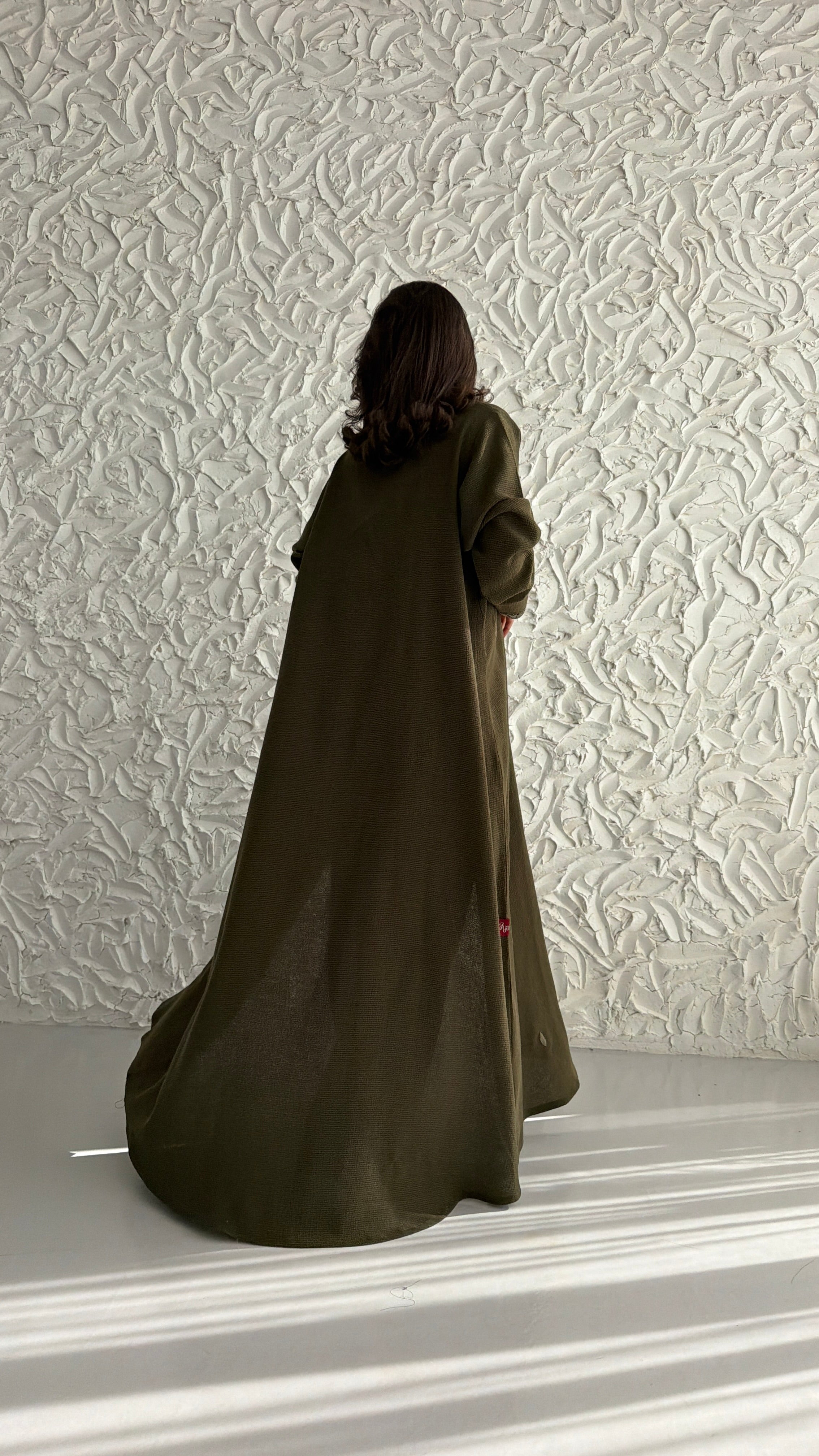 MW2053 - عباية لنن هندي قصه هينك تطريز يدوي - Aya