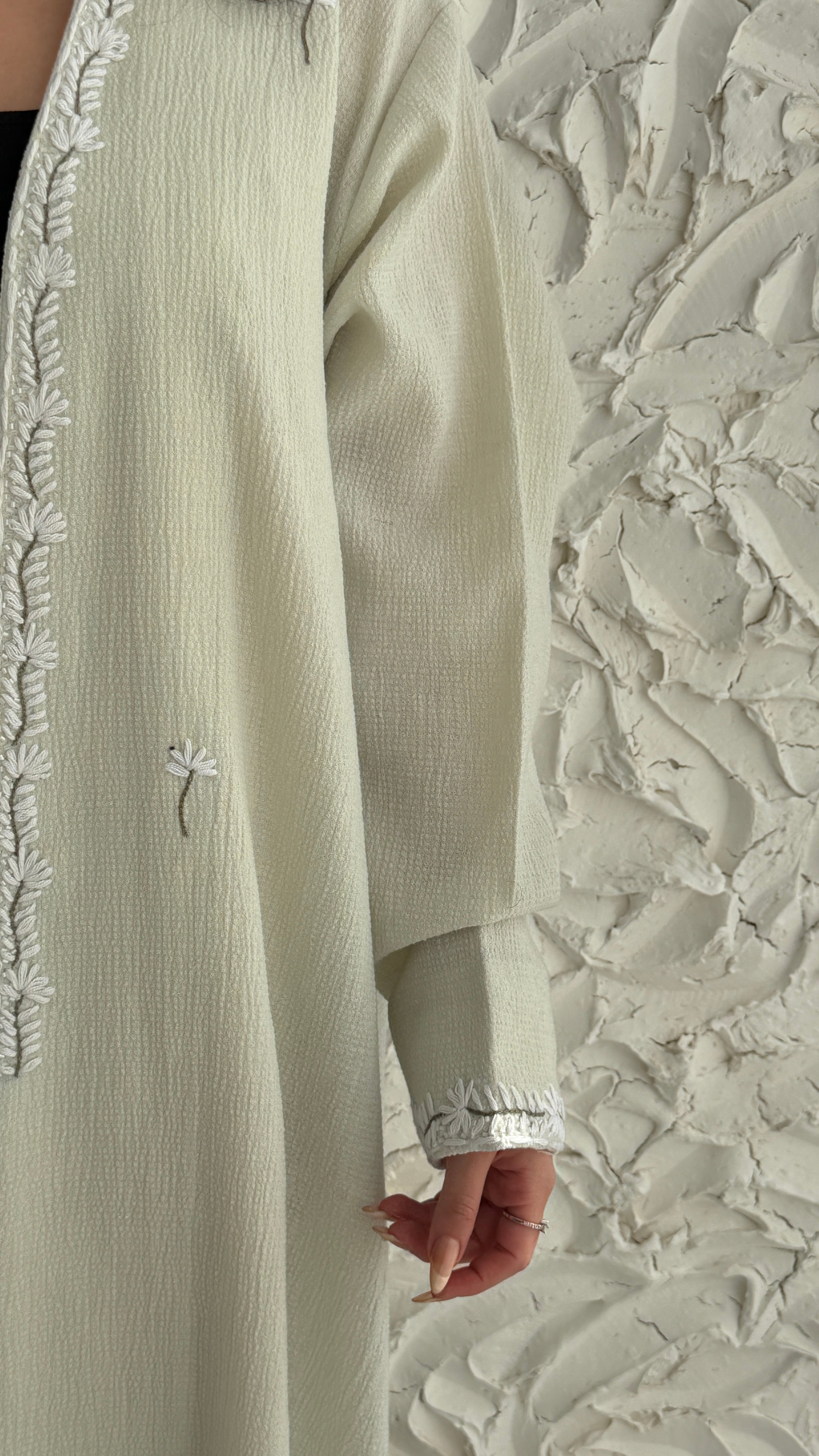 MW2054 - عباية لنن هندي قصه هينك تطريز يدوي - Aya