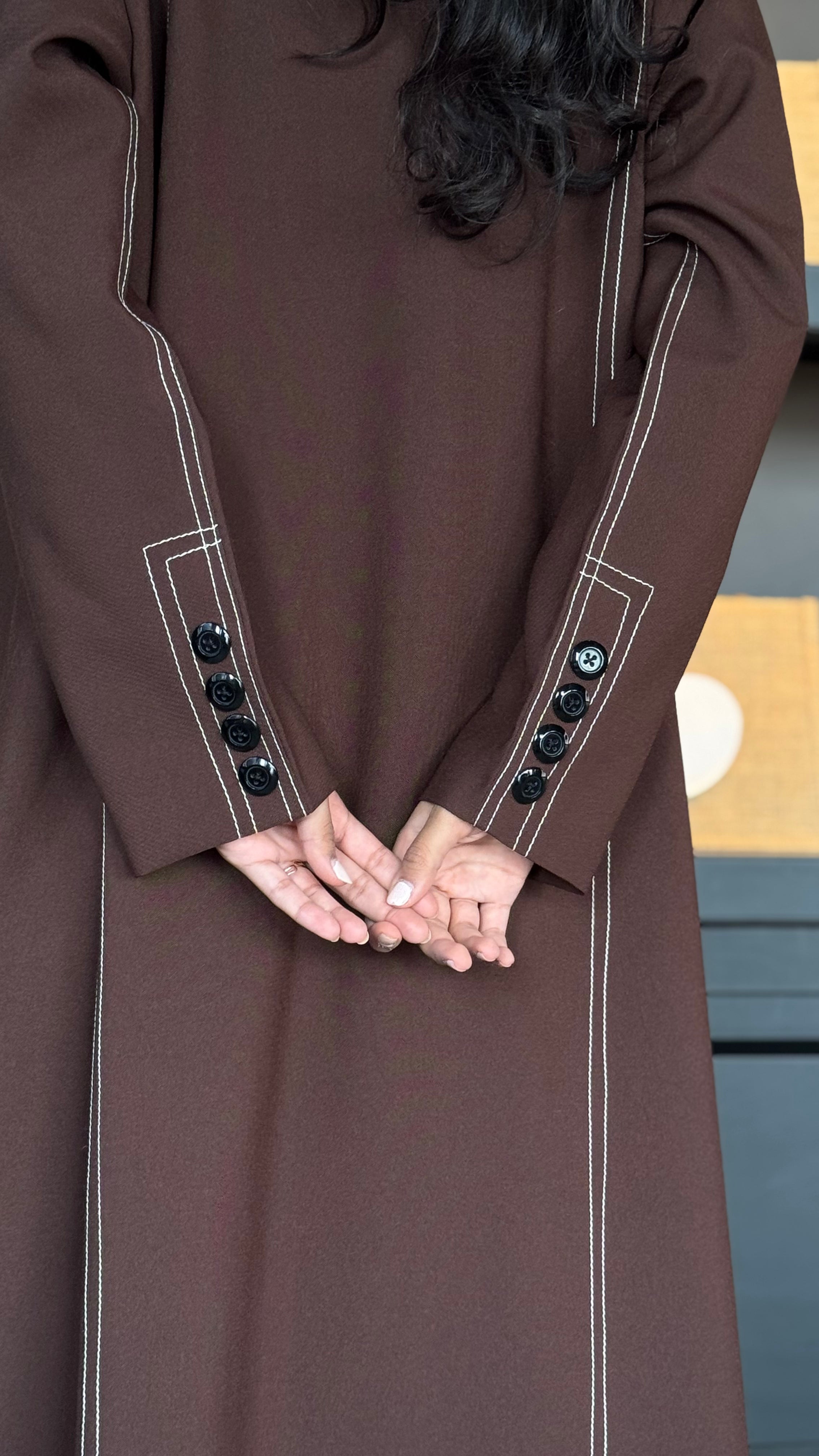 MWT323 - بليزر بني مقلم - Aya