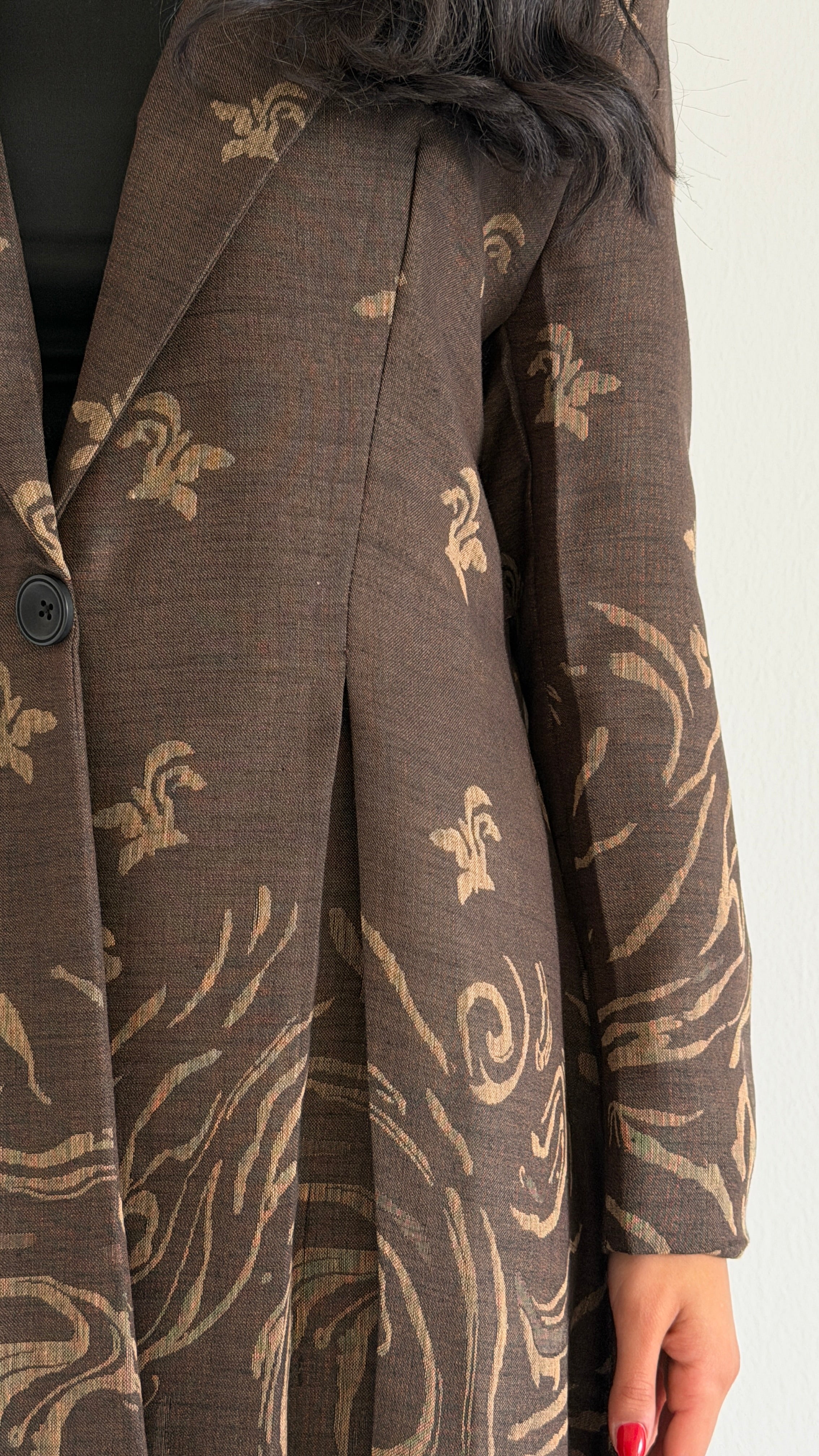 MW2052 -  عبايه لنن هندي مطبوع - Aya