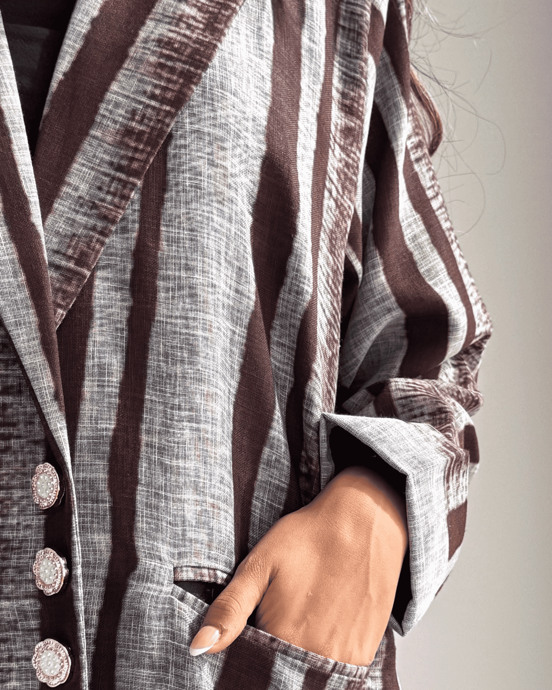 MWT832 - عباية بليزر طباعة | Printed Blazer Abaya - Aya