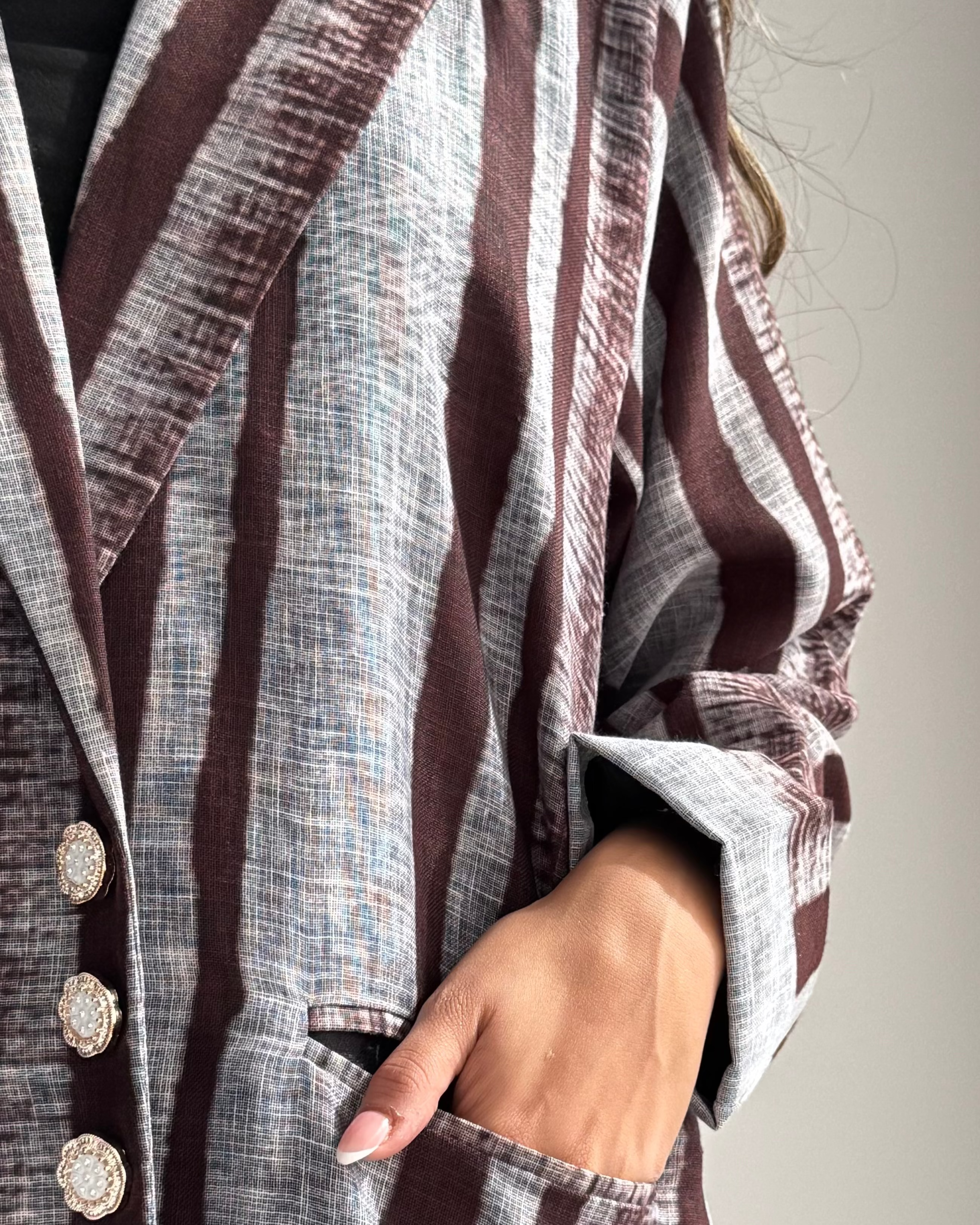 MWT832 - عباية بليزر طباعة | Printed Blazer Abaya - Aya